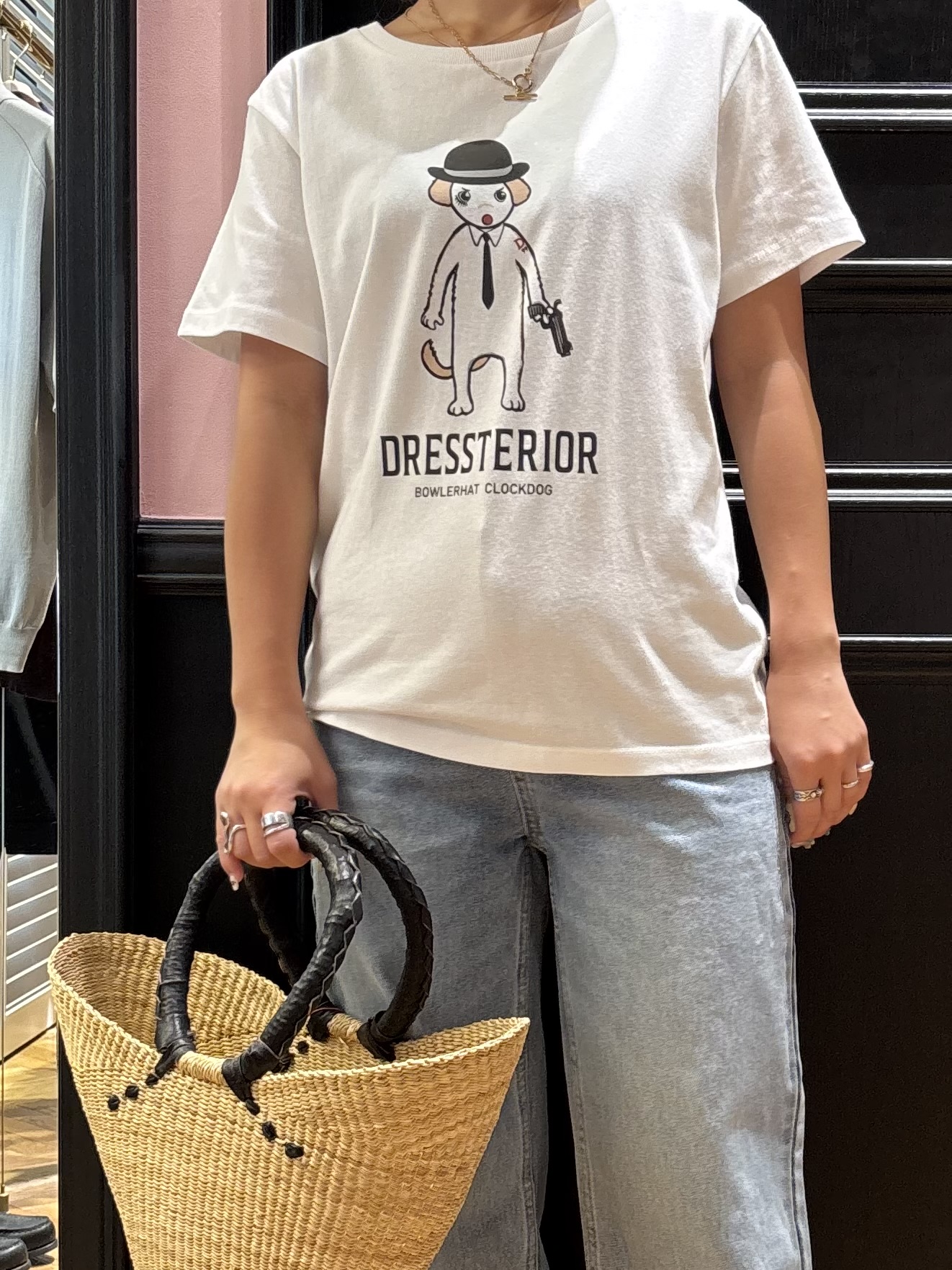 Mgmさんの「DRESSTERIOR｜【EC/ルクア大阪店限定】ボーラーハットクロックドッグTシャツ」を使ったコーディネート