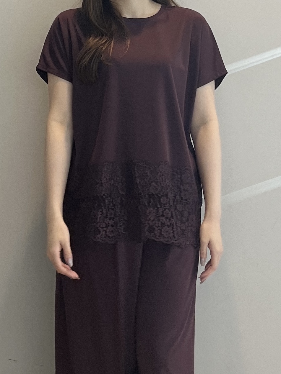 sayaさんの「grove｜【持続冷感/SET UP可】ひんやりポンチシリーズ／裾レースドルマンカットソー」を使ったコーディネート
