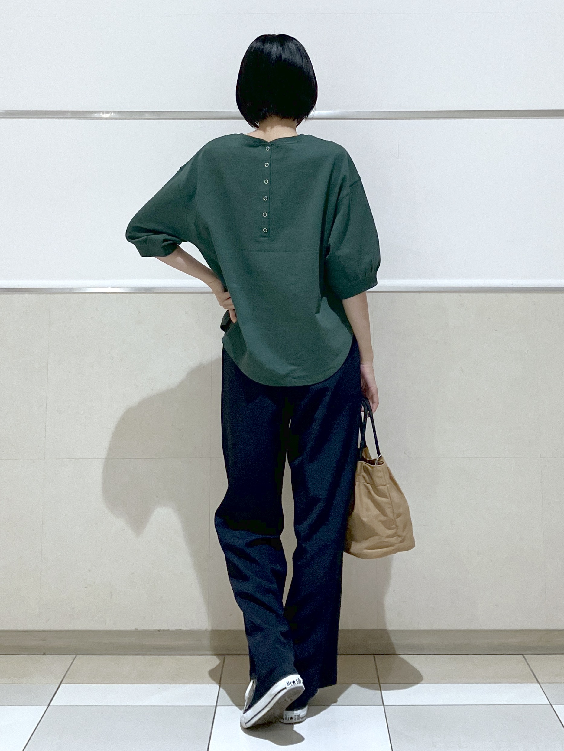 eriko さんの「Dessin｜バックヘンリーカットソー5分袖」を使ったコーディネート