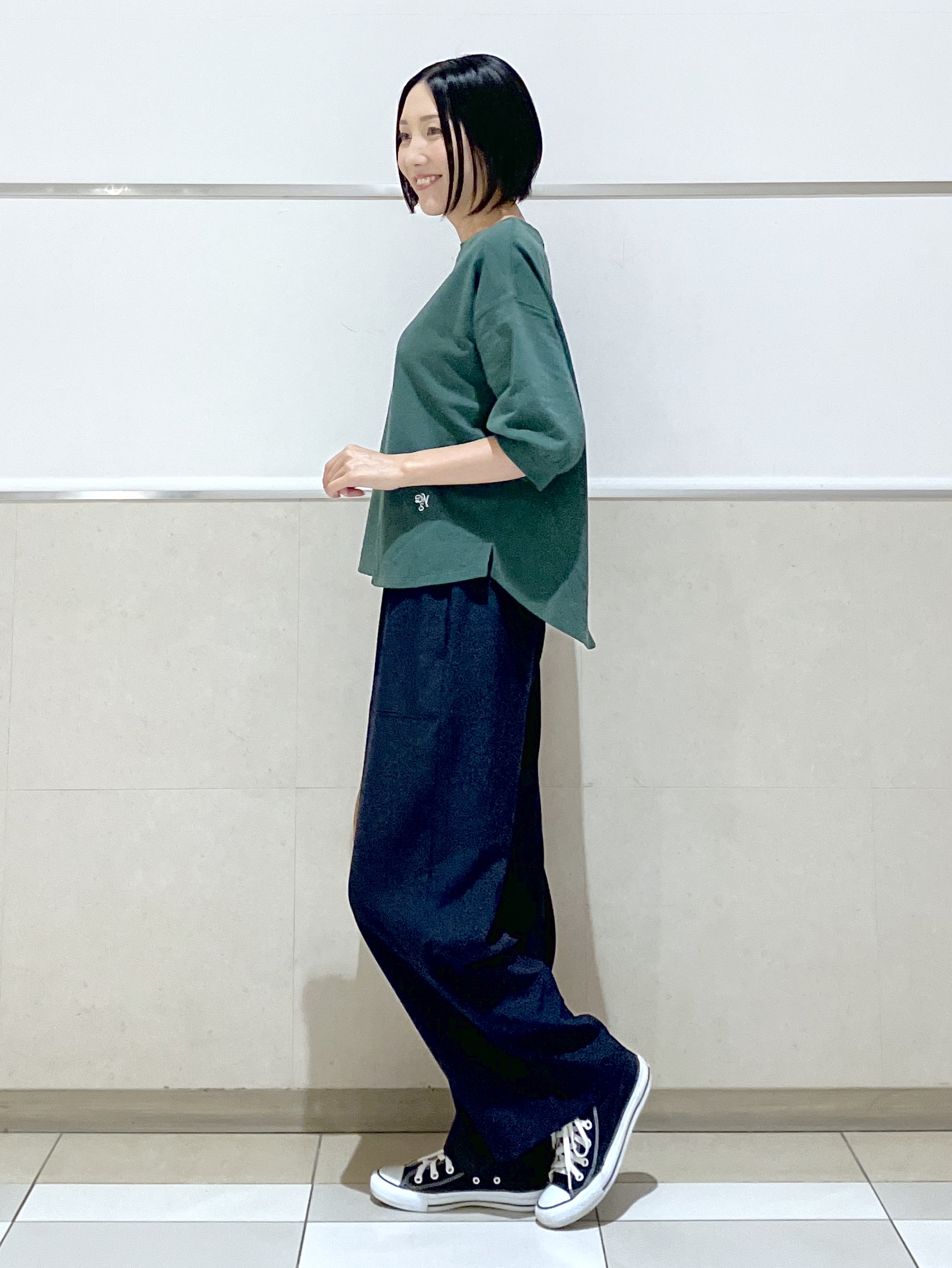 eriko さんの「Dessin｜バックヘンリーカットソー5分袖」を使ったコーディネート