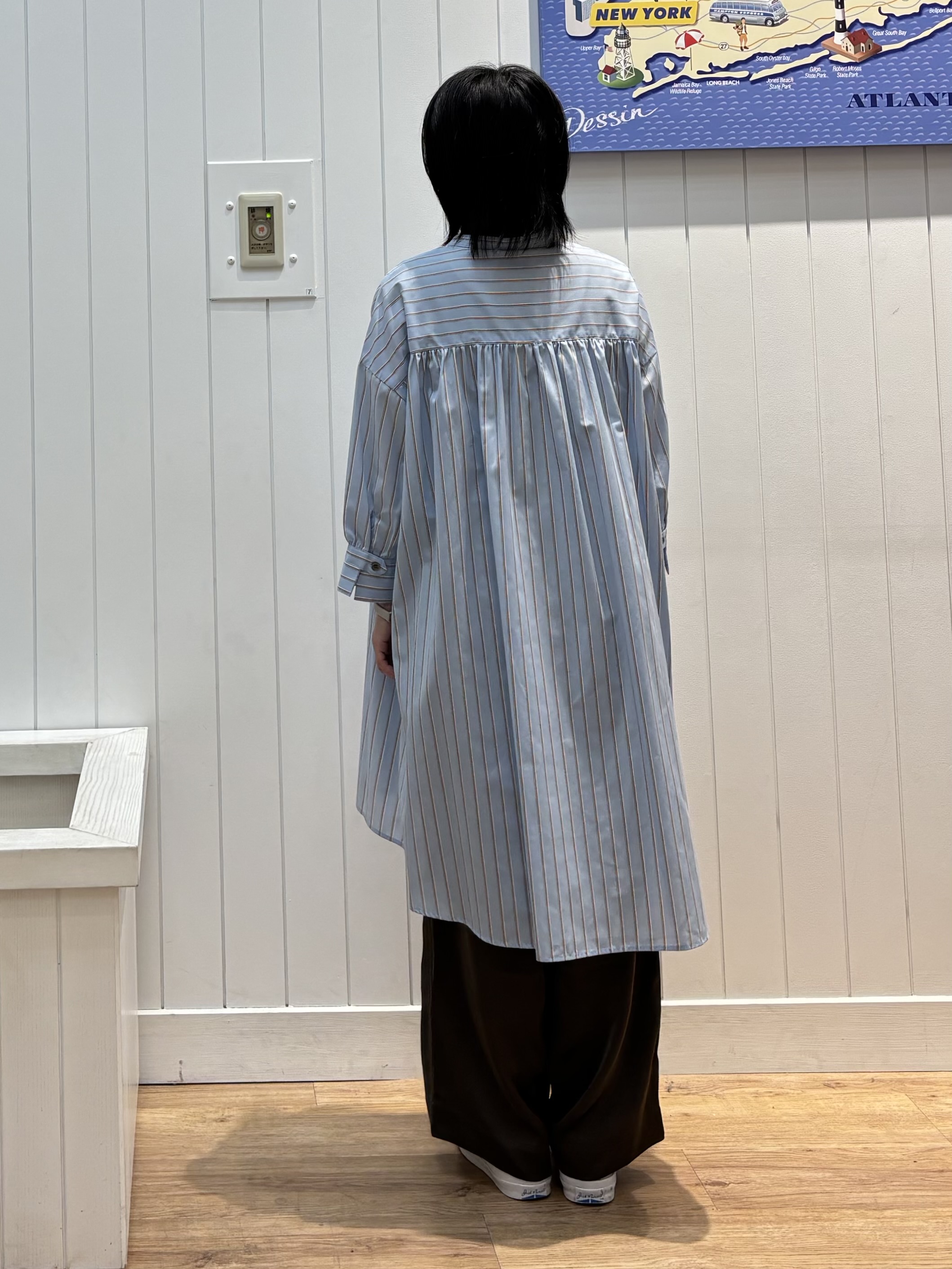 OKADAさんの「Dessin｜【UVカット】チュニックストライプシャツ6分袖」を使ったコーディネート