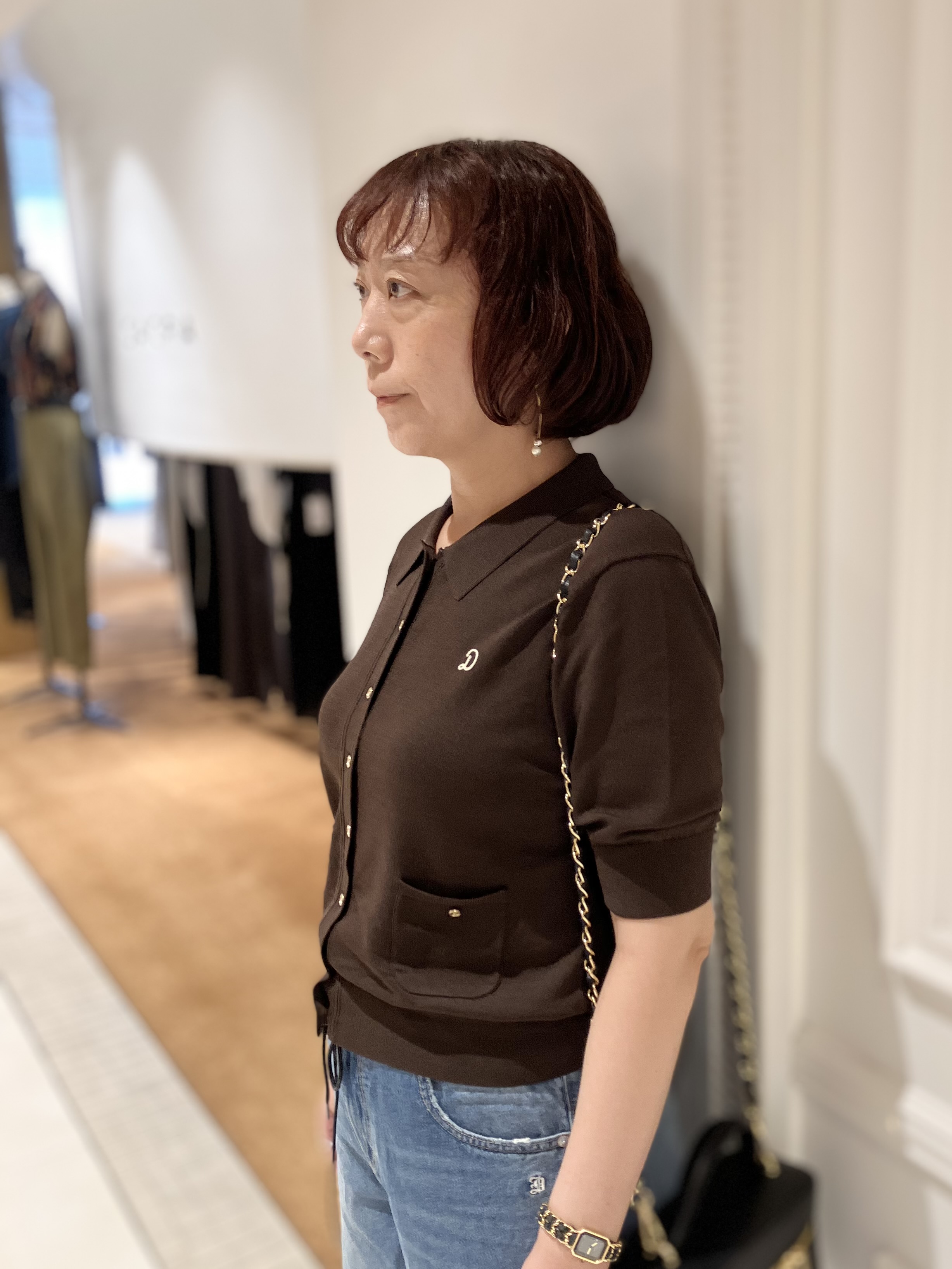 TAJIさんの「DRESSTERIOR｜【接触冷感/UVカット】ハーフスリーブ シアーカーディガン」を使ったコーディネート