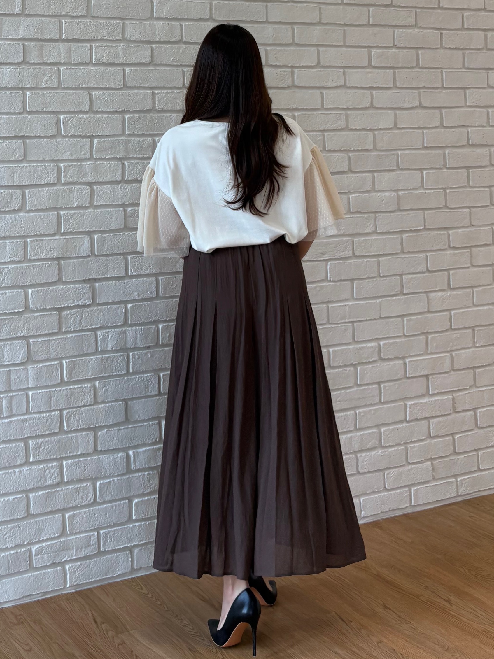 MISAKIさんの「COUP DE CHANCE｜チュール袖カットソー」を使ったコーディネート