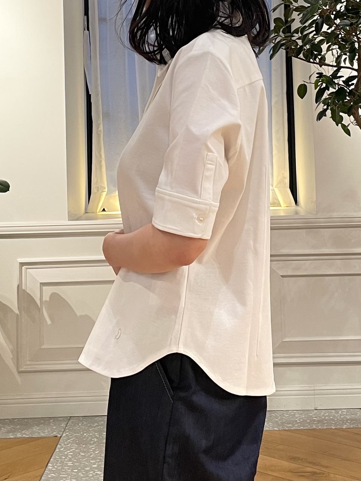 Lilyさんの「DRESSTERIOR｜【接触冷感／抗菌防臭／消臭】ICE CLEAR COTTON ハーフスリーブシャツ」を使ったコーディネート