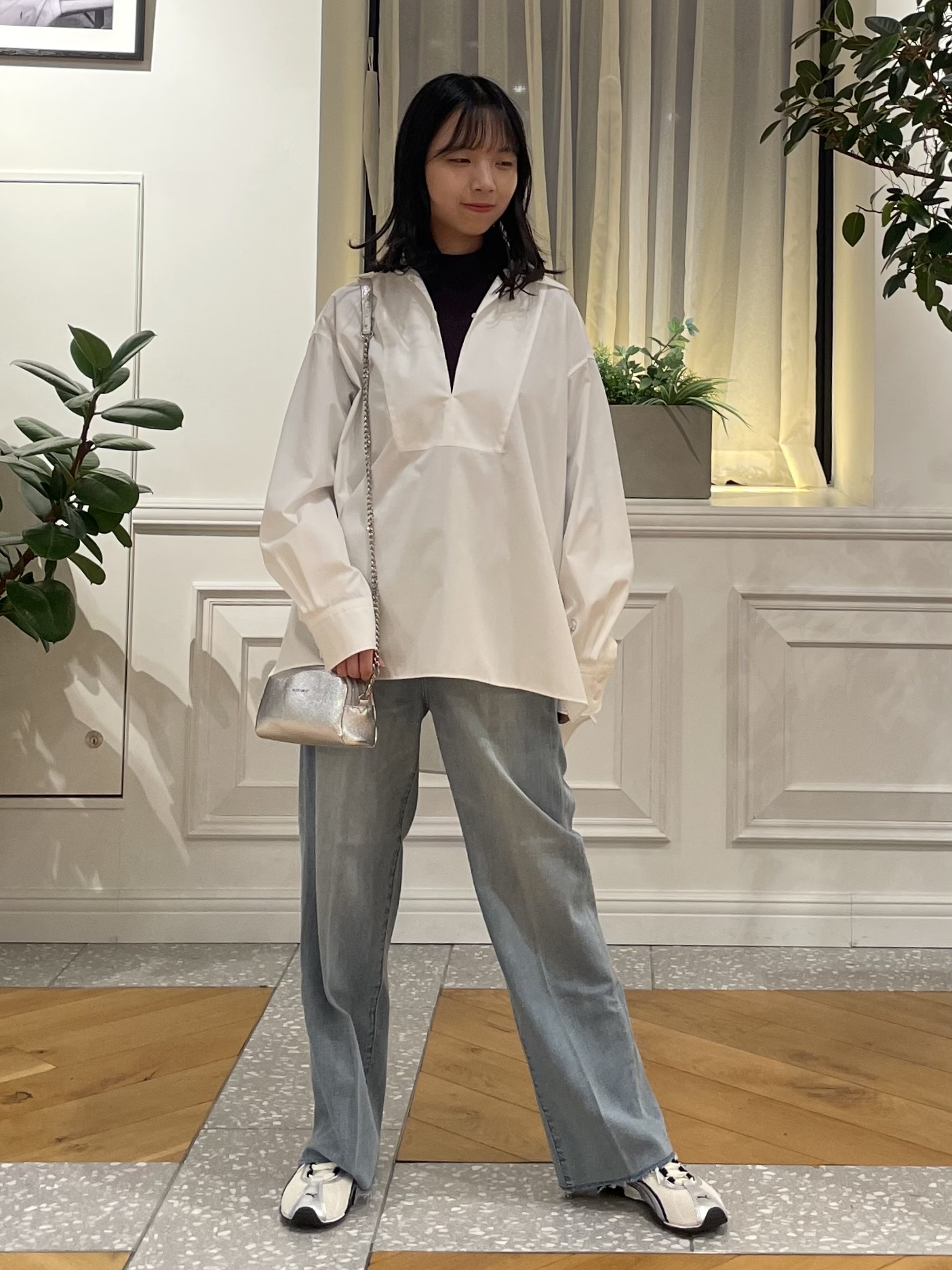 Lilyさんの「DRESSTERIOR｜【接触冷感/UVカット/着回し】スキッパーブラウス」を使ったコーディネート