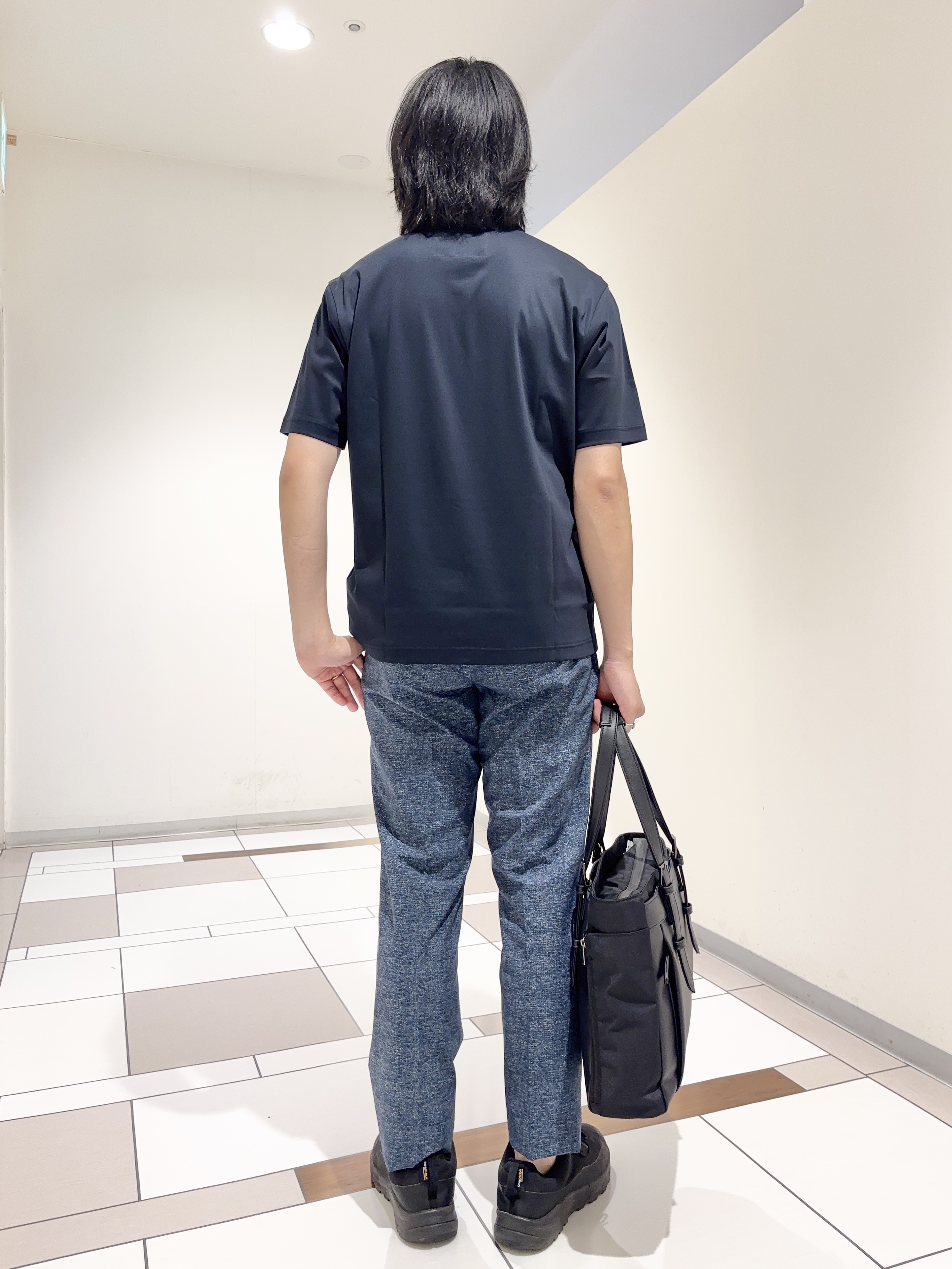 及川さんの「TAKEO KIKUCHI｜【接触冷感】アイスクリアコットン ワンポイント ポロシャツ」を使ったコーディネート