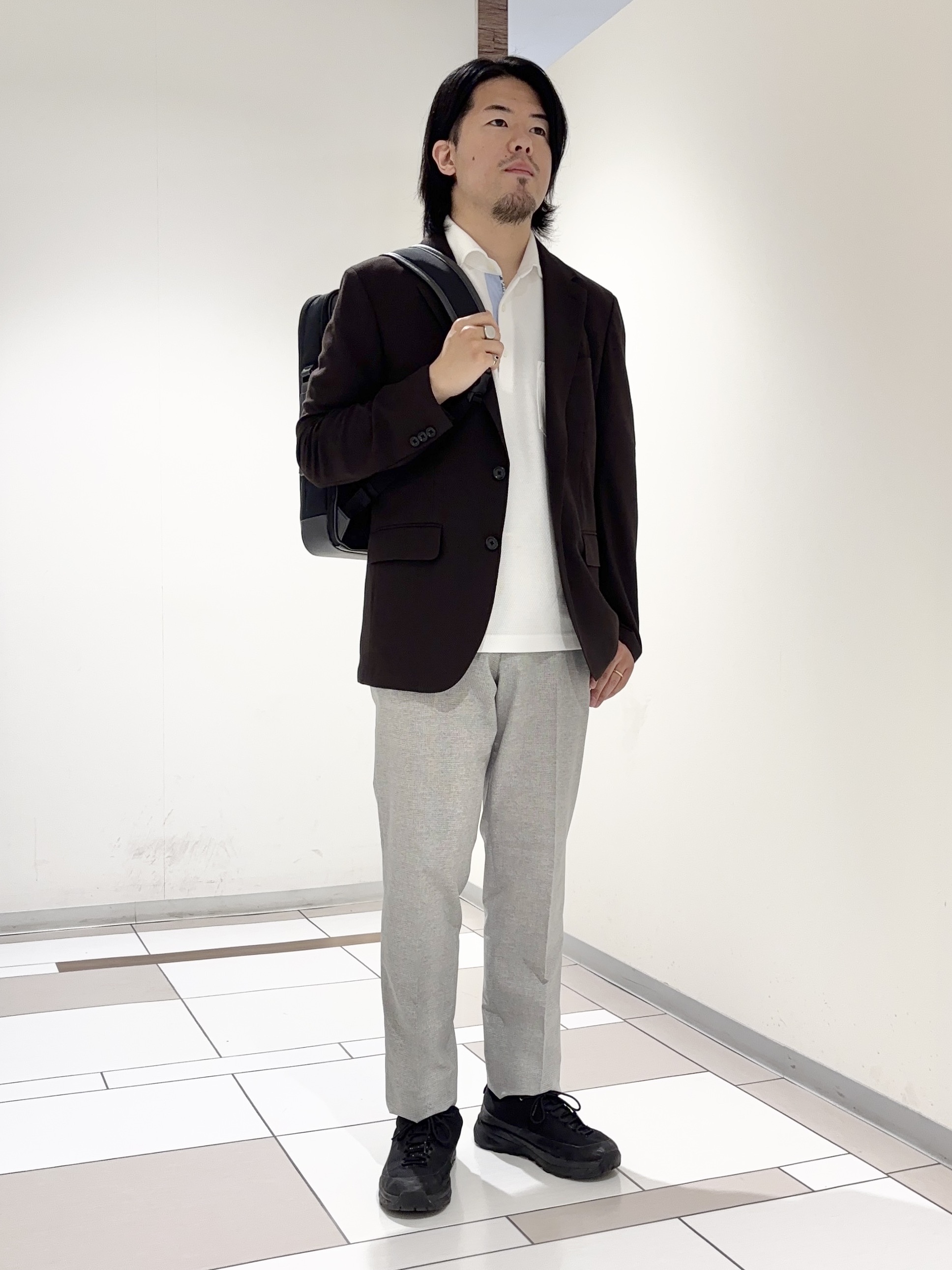 及川さんの「TAKEO KIKUCHI｜【抗菌防臭】CALCULO（R）ジャージ ジャケット」を使ったコーディネート