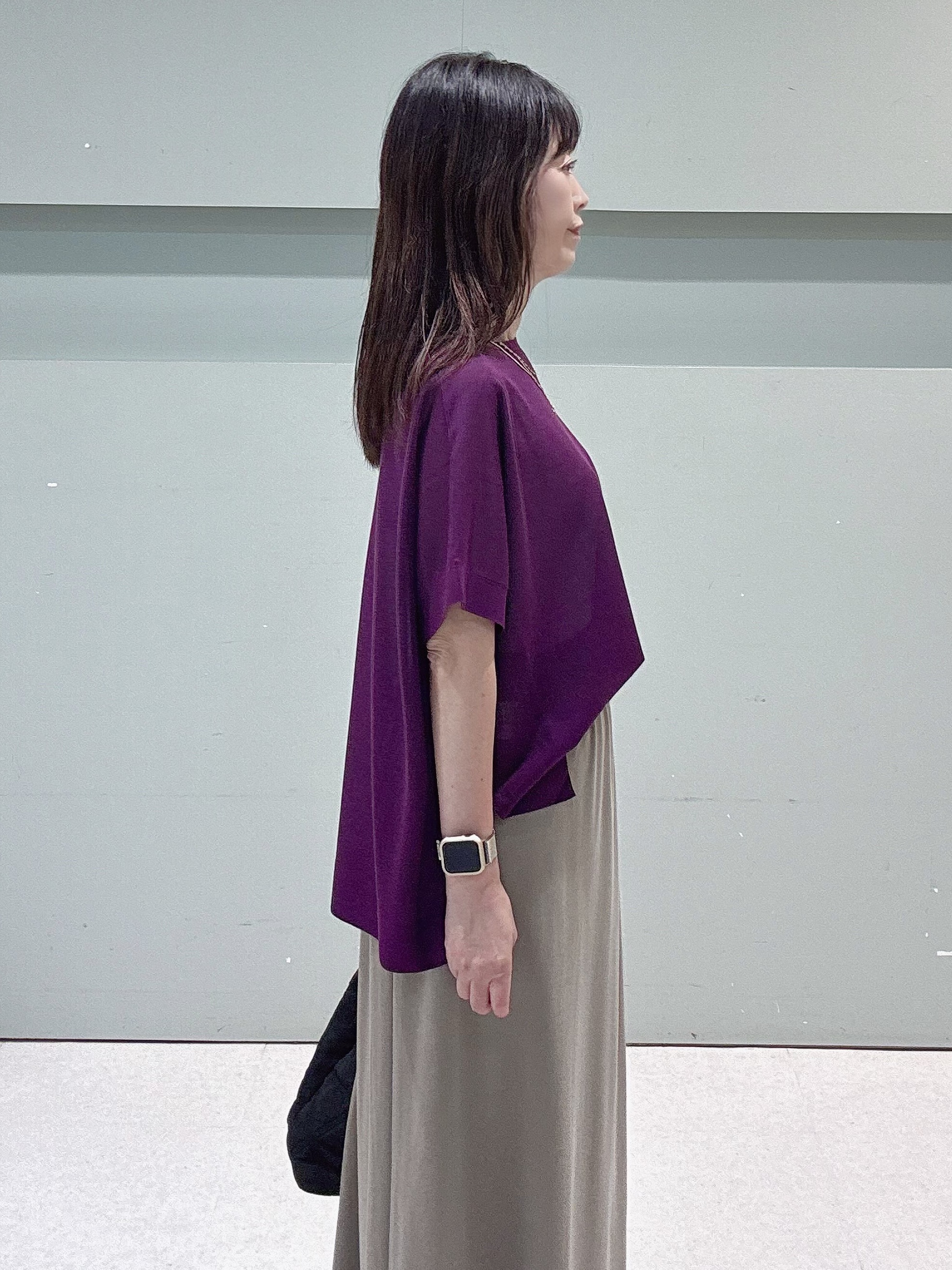 makiさんの「UNTITLED｜【アンサンブル可/品のある透け感】Tシャツ風ニットトップス」を使ったコーディネート