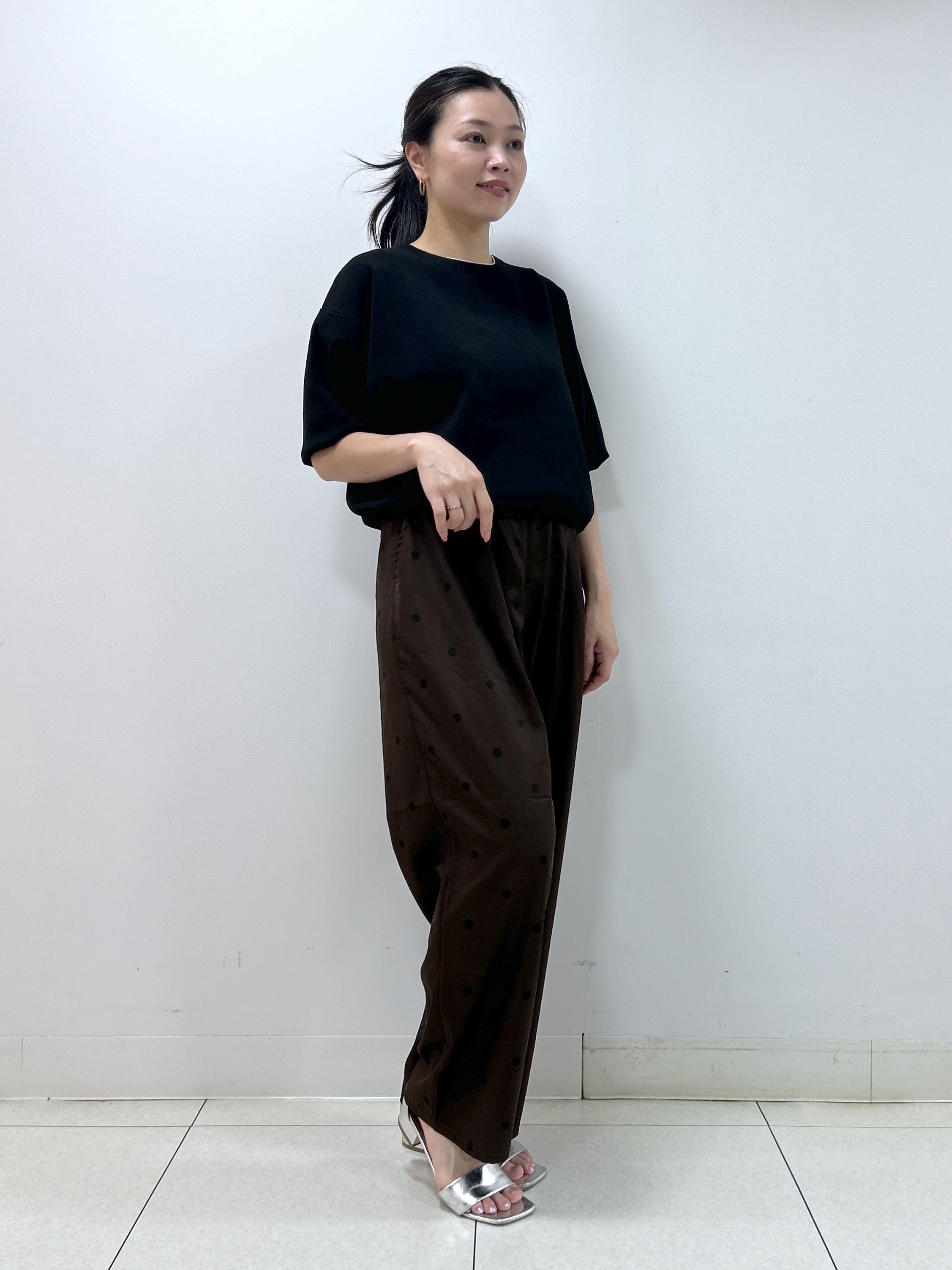Kaiさんの「Dessin｜【UVカット/マシンウォッシャブル】6分袖配色ニット」を使ったコーディネート