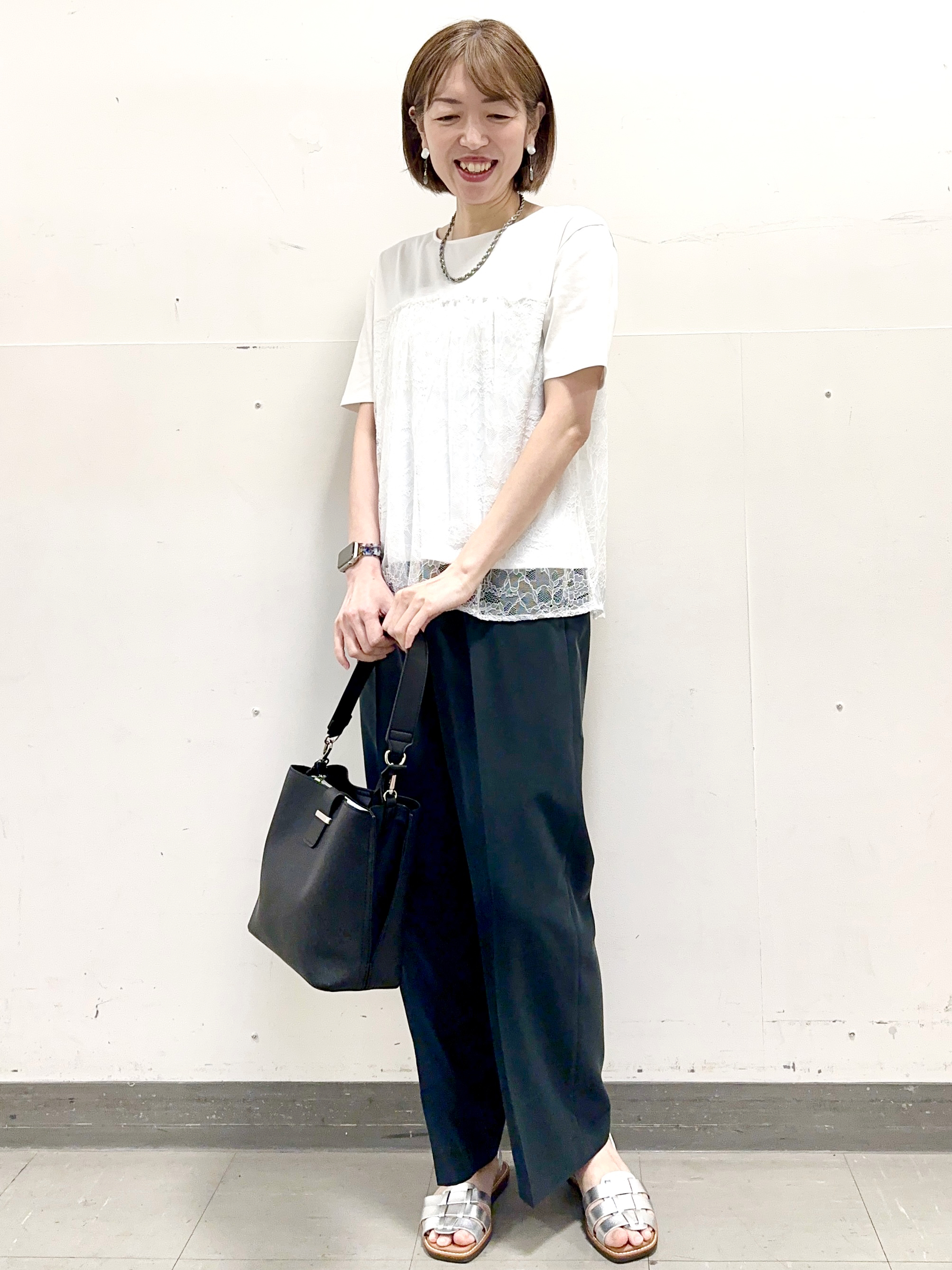 イト子さんの「Reflect｜【UVカット／接触冷感／手洗い可】ラッセルレースプルオーバー」を使ったコーディネート