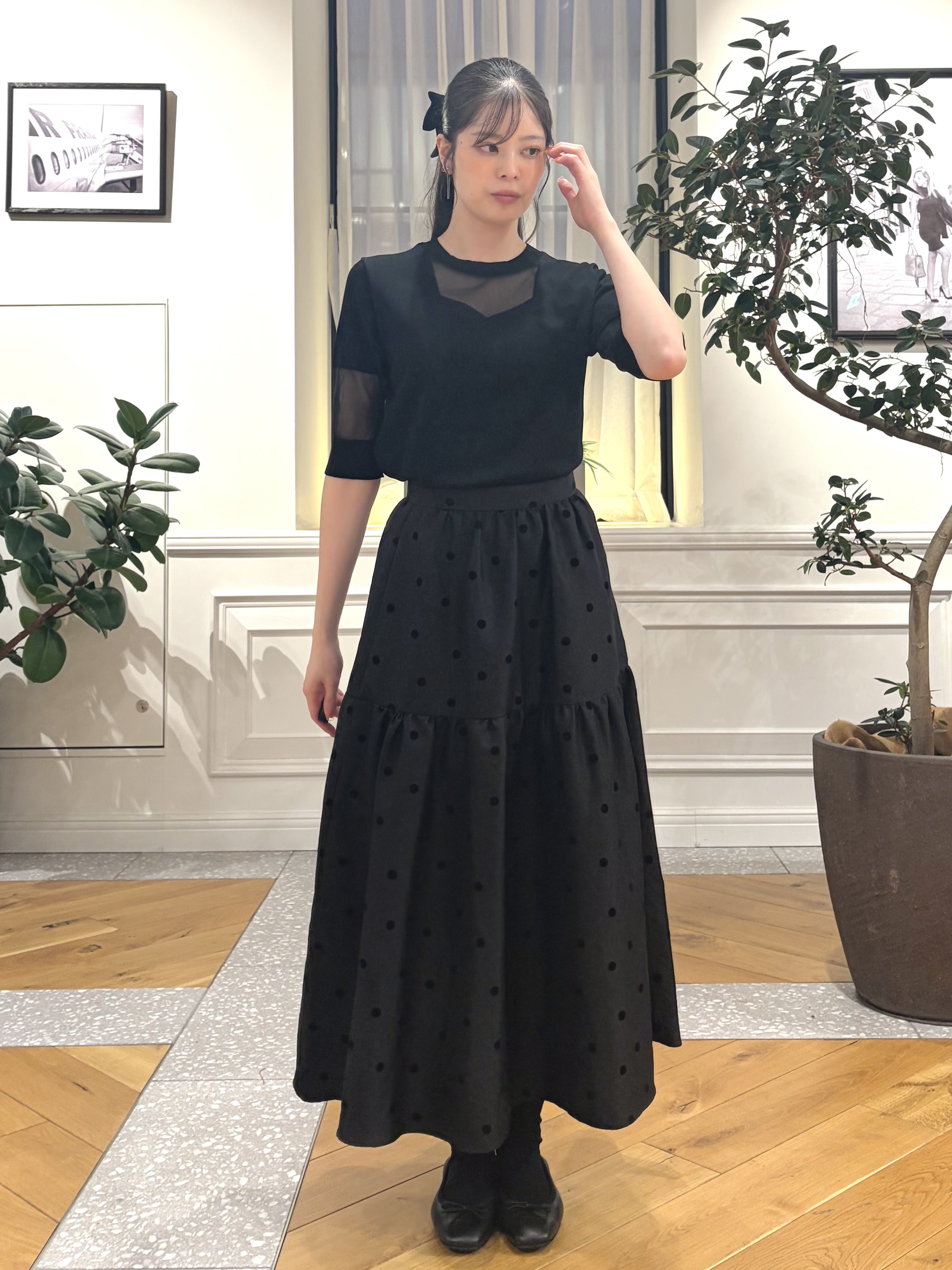 pupiさんの「DRESSTERIOR｜【日本製】ウォッシャブルシアーニットプルオーバー」を使ったコーディネート