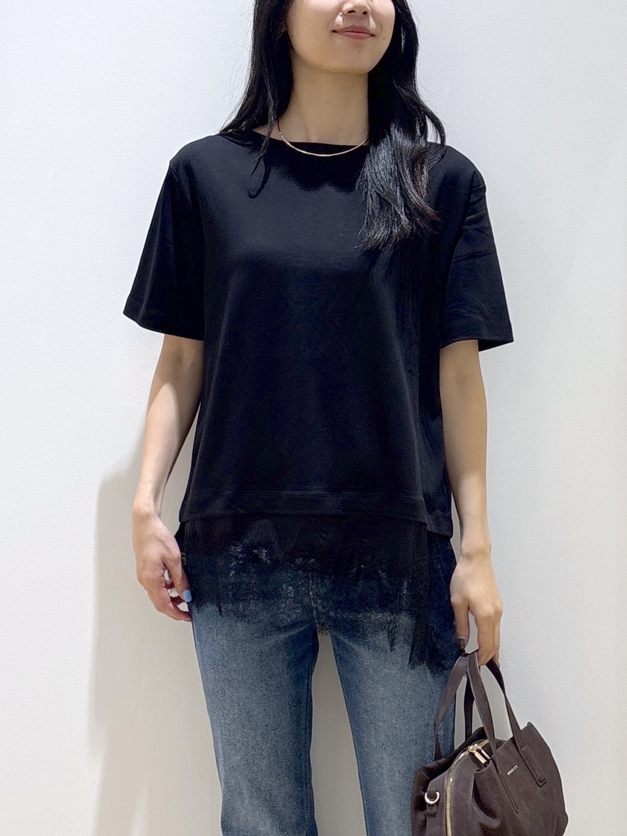 sachikoさんの「OPAQUE.CLIP｜裾レースアシメカットソー【洗濯機OK】」を使ったコーディネート