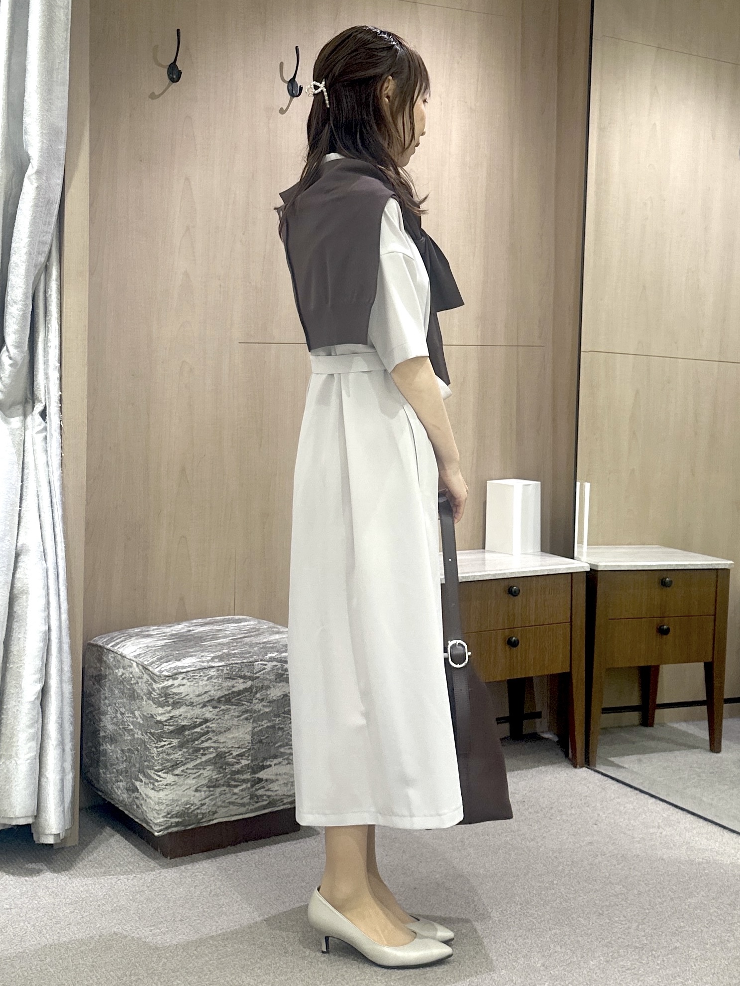 Miwaさんの「UNTITLED｜【UVカット/接触冷感/通気性】エアリークールワンピース」を使ったコーディネート
