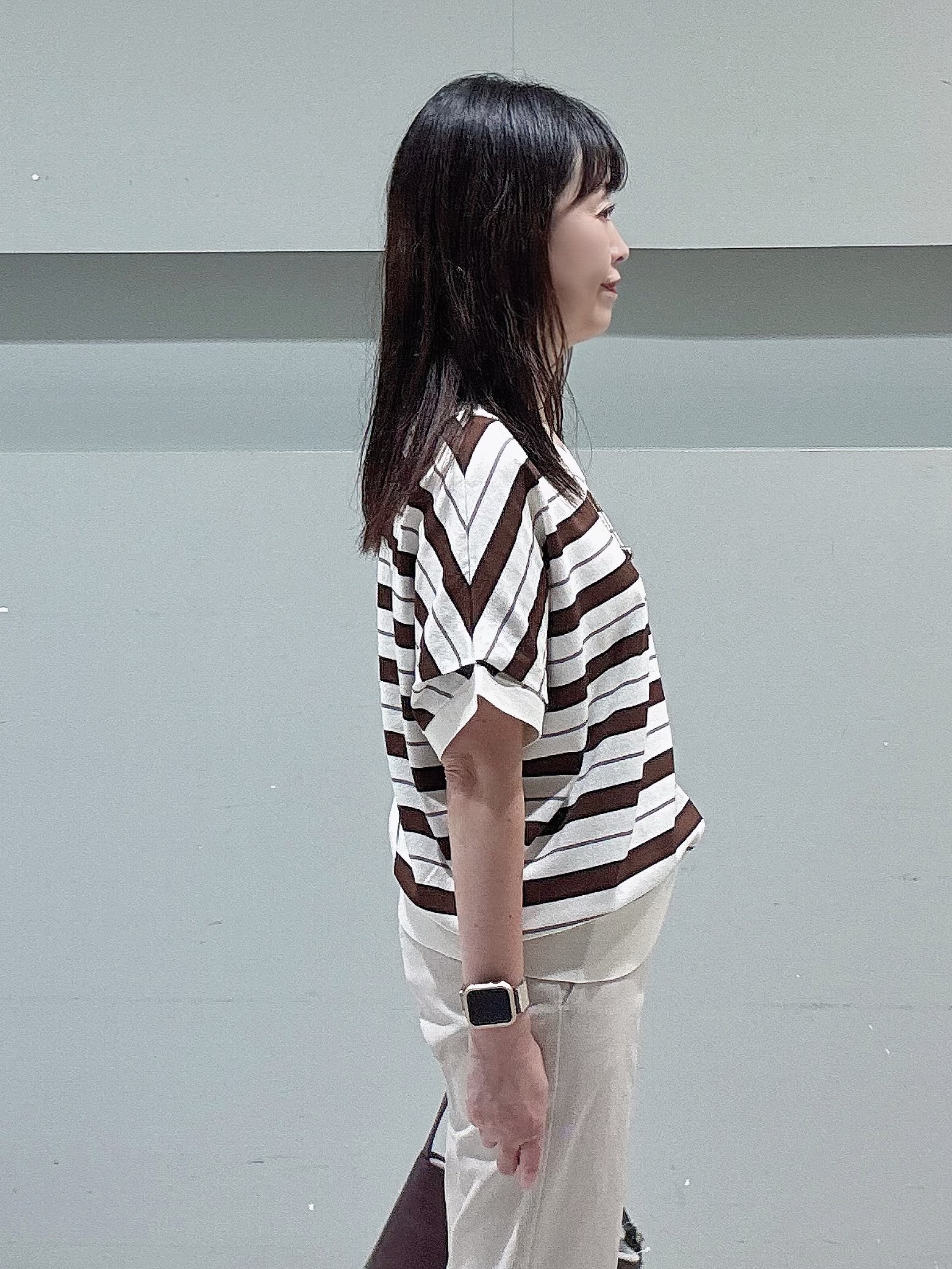 makiさんの「UNTITLED｜【肌に張りつきにくい/前後2WAY】ドライタッチコットンプルオーバー」を使ったコーディネート