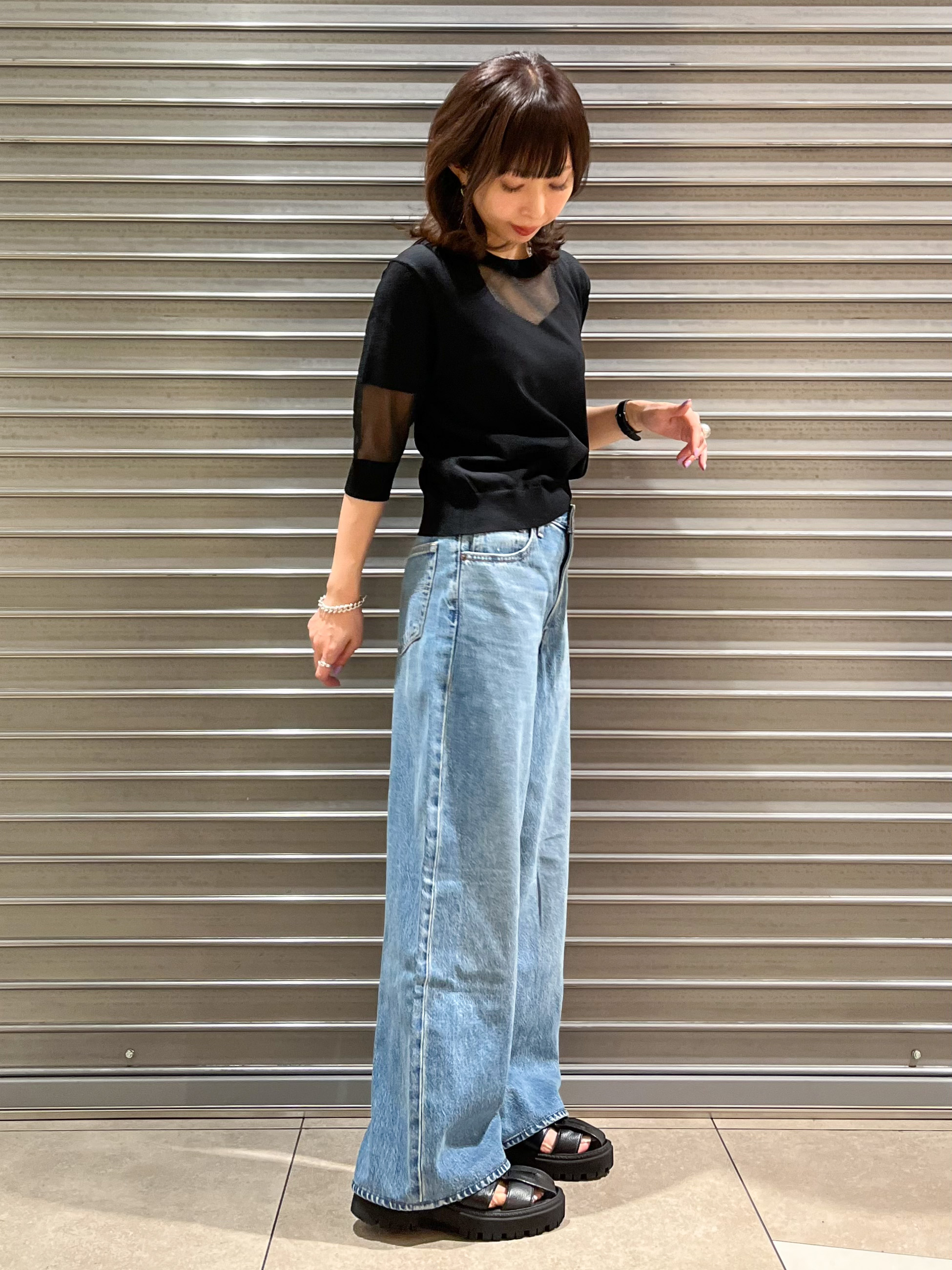 じゅんさんの「DRESSTERIOR｜【日本製】ウォッシャブルシアーニットプルオーバー」を使ったコーディネート