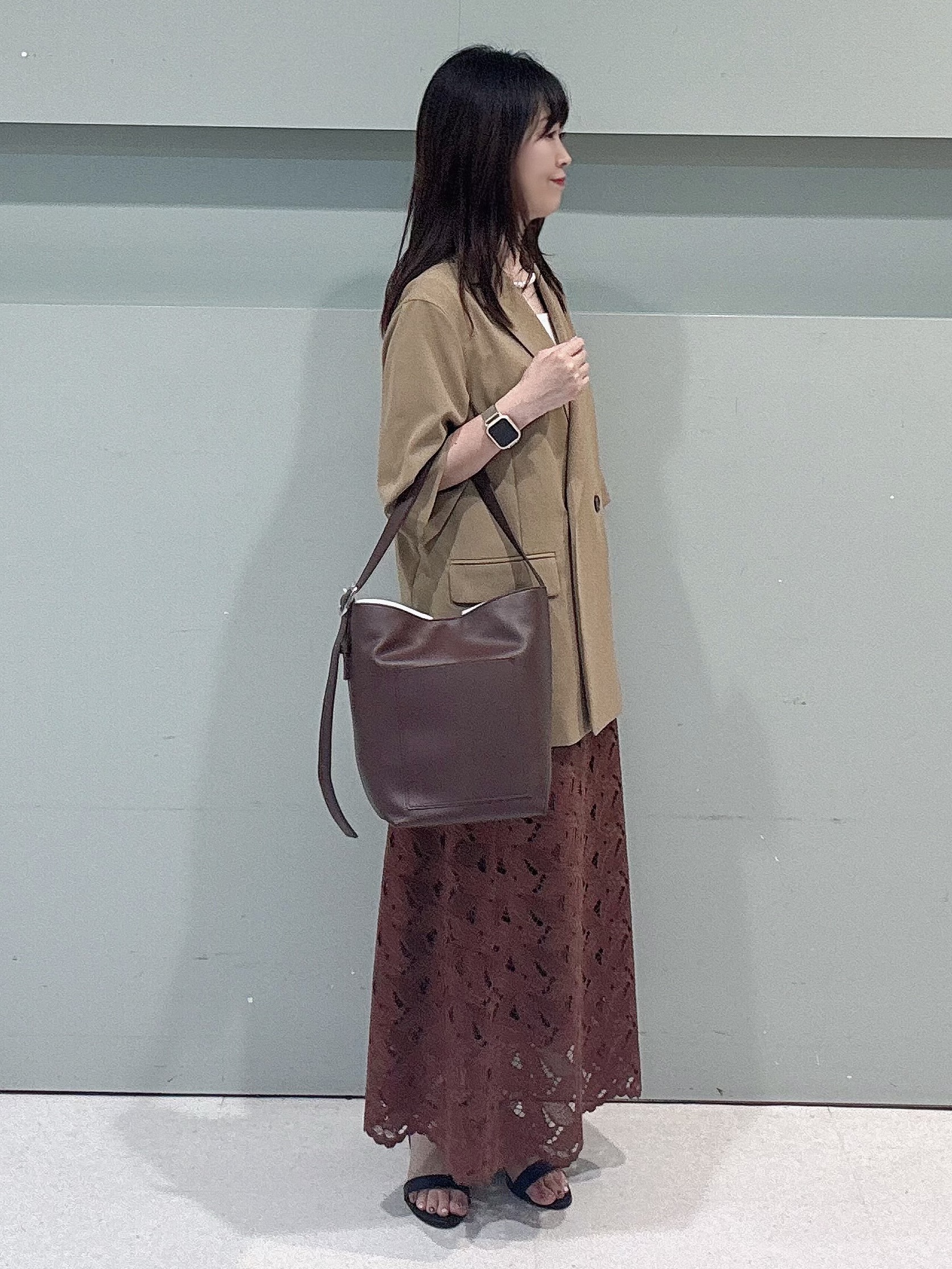 makiさんの「UNTITLED｜【セットアップ可/UVカット/通気性】エアリークール半袖ジャケット」を使ったコーディネート