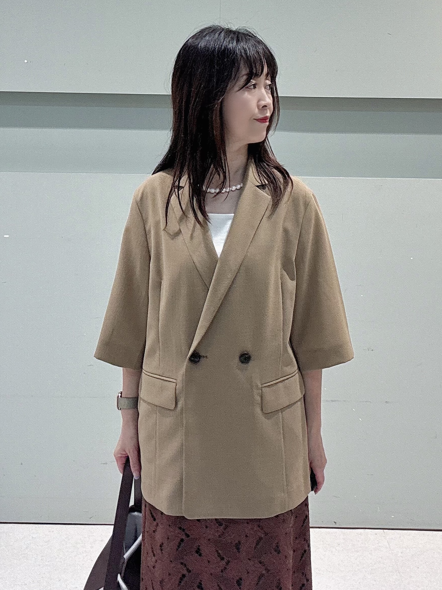 makiさんの「UNTITLED｜【セットアップ可/UVカット/通気性】エアリークール半袖ジャケット」を使ったコーディネート