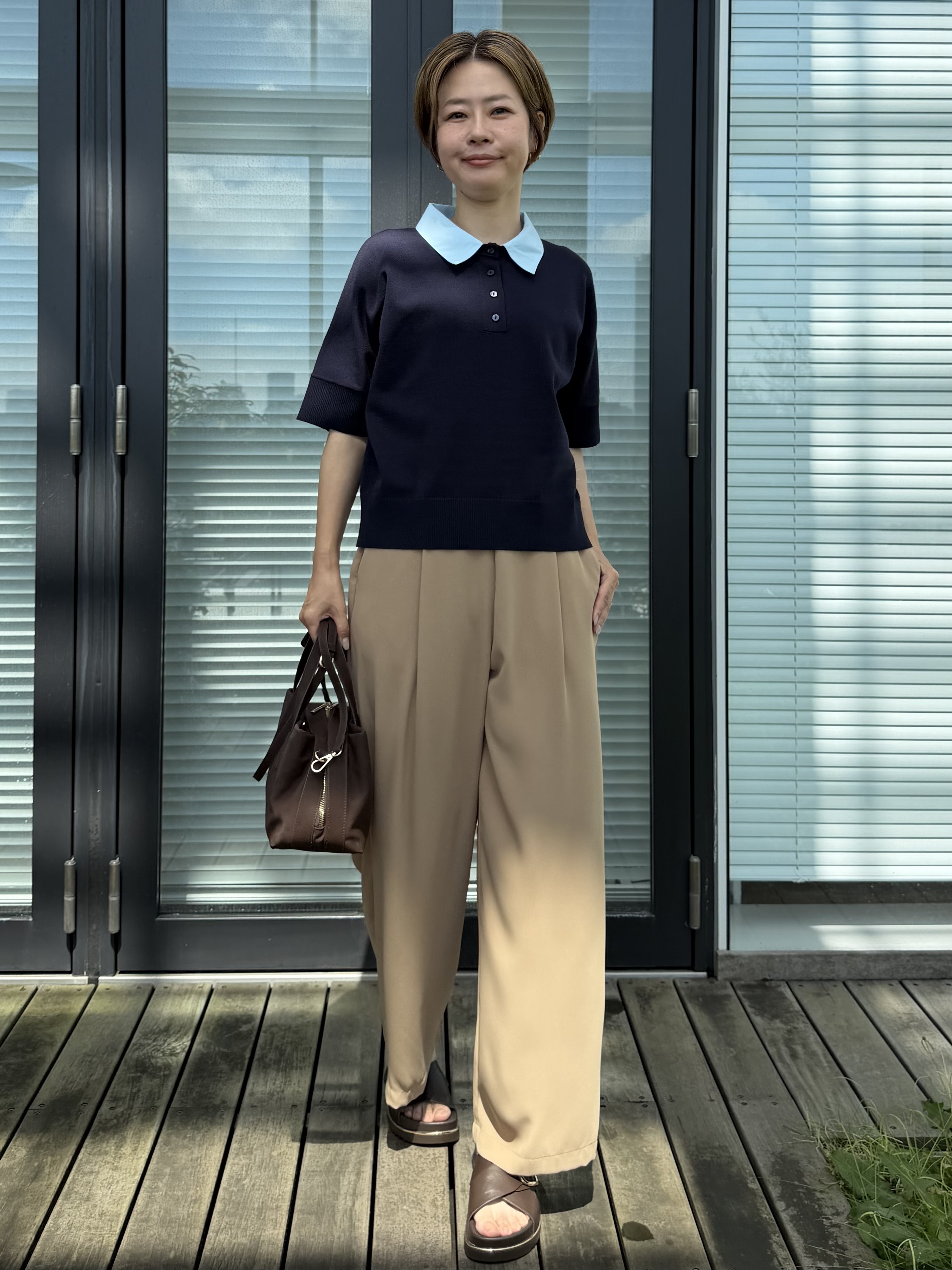 Mariko.Sさんの「OPAQUE.CLIP｜とろみイージーワイドパンツ【防シワ／洗濯機OK】」を使ったコーディネート