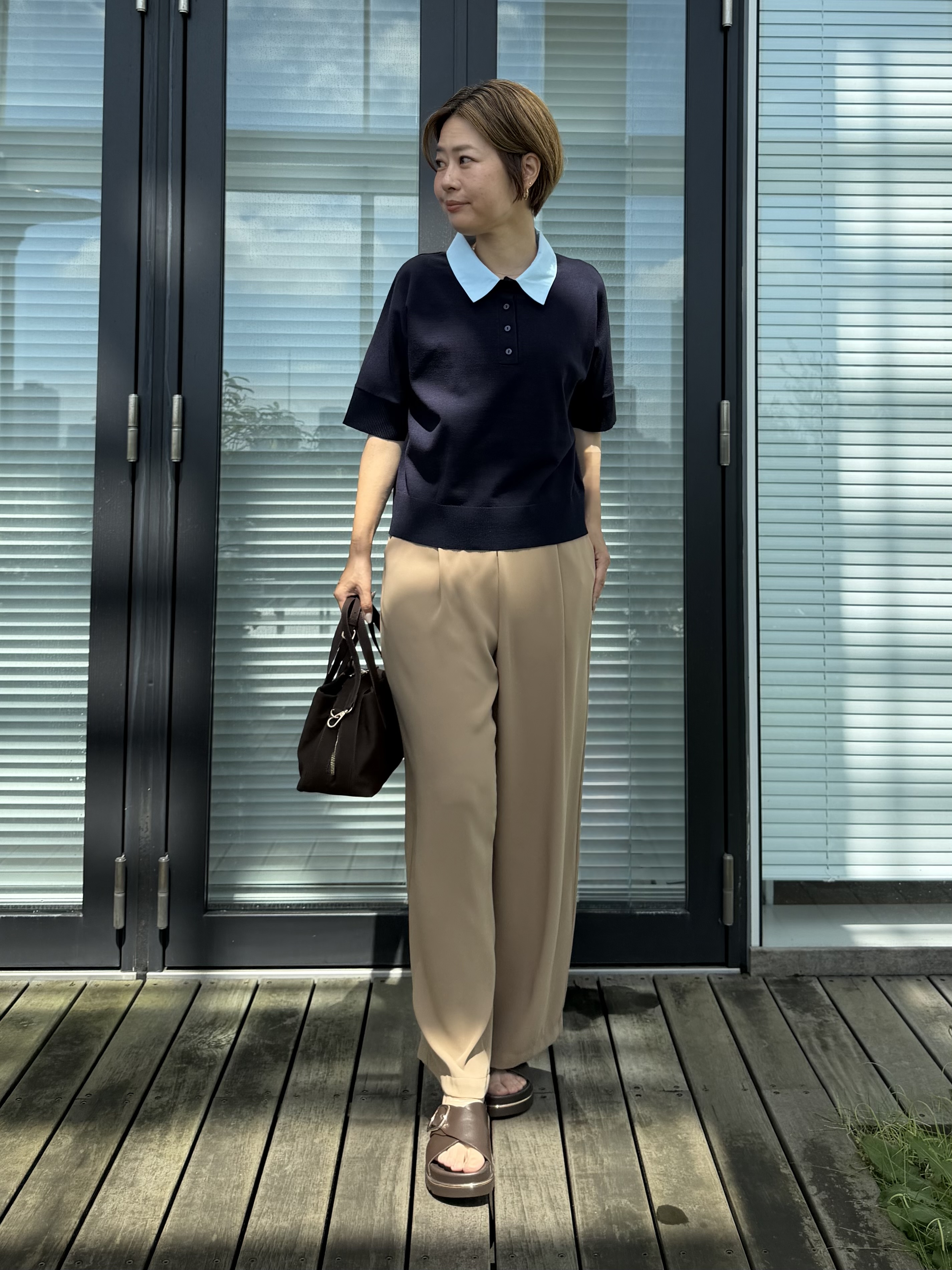 Mariko.Sさんの「OPAQUE.CLIP｜とろみイージーワイドパンツ【防シワ／洗濯機OK】」を使ったコーディネート