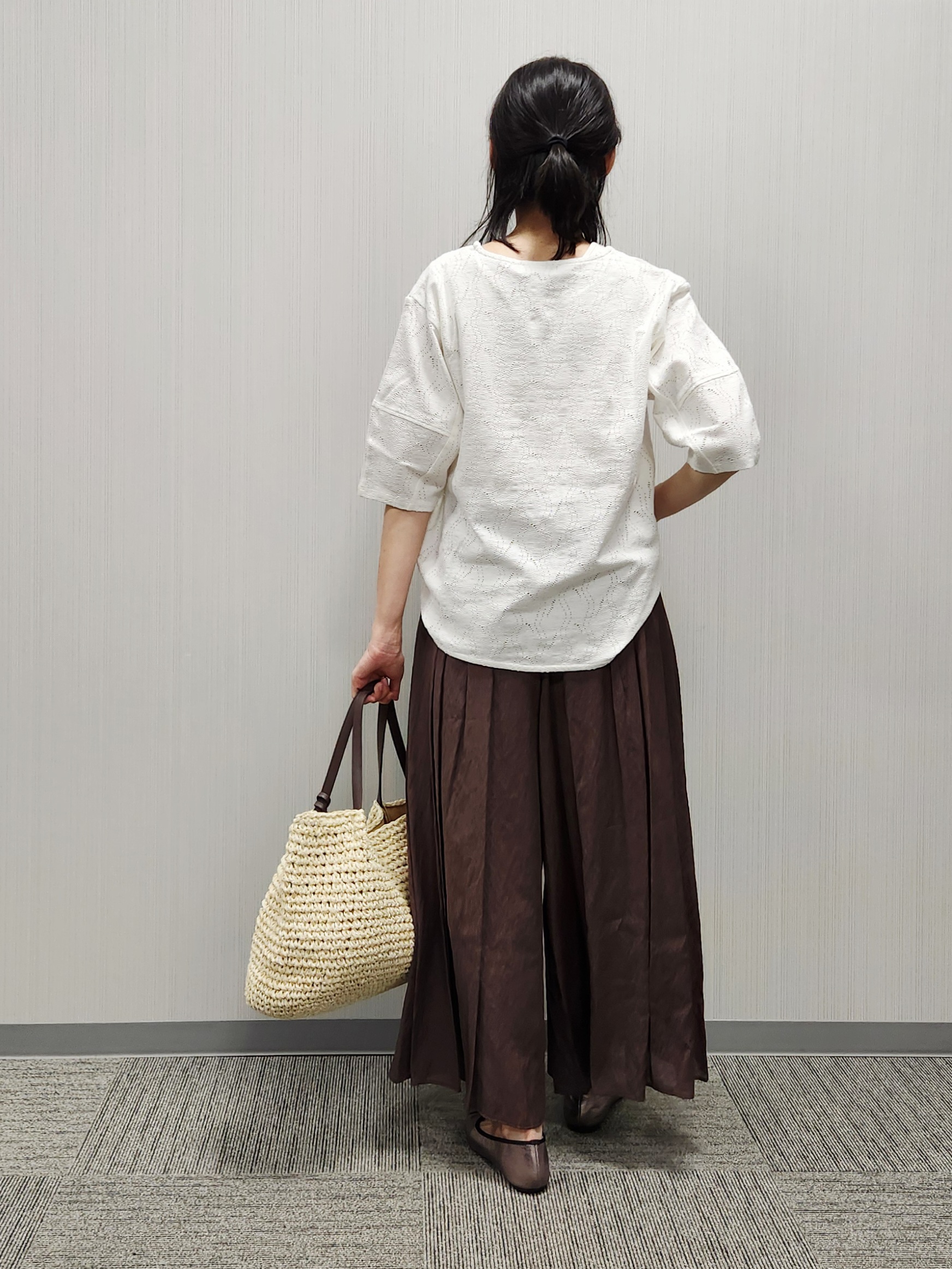 naraさんの「Dessin｜【マシンウォッシャブル】5分袖レースカットソー」を使ったコーディネート