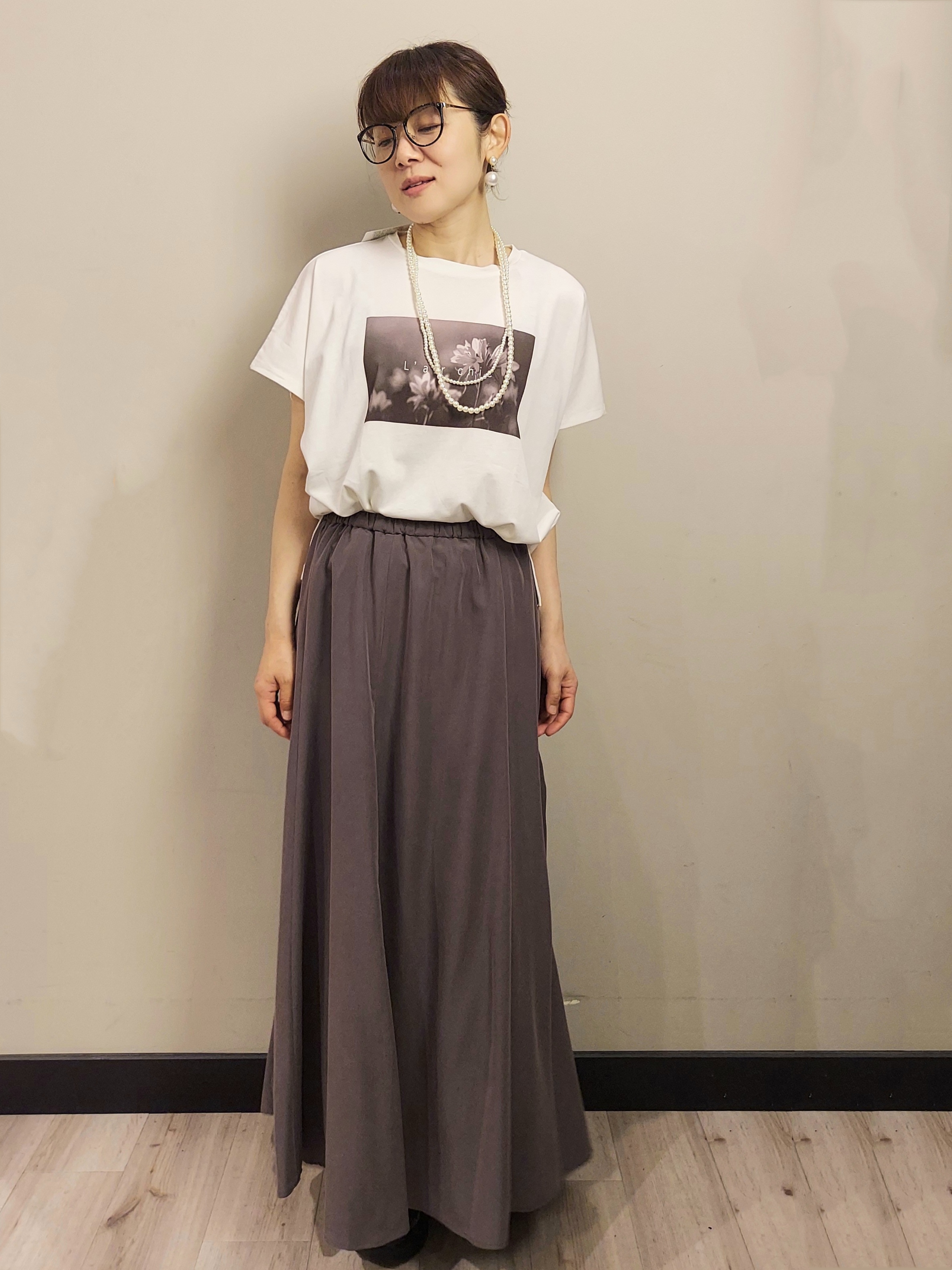 MAKIさんの「index｜フォトプリントTシャツ【洗濯機OK】」を使ったコーディネート