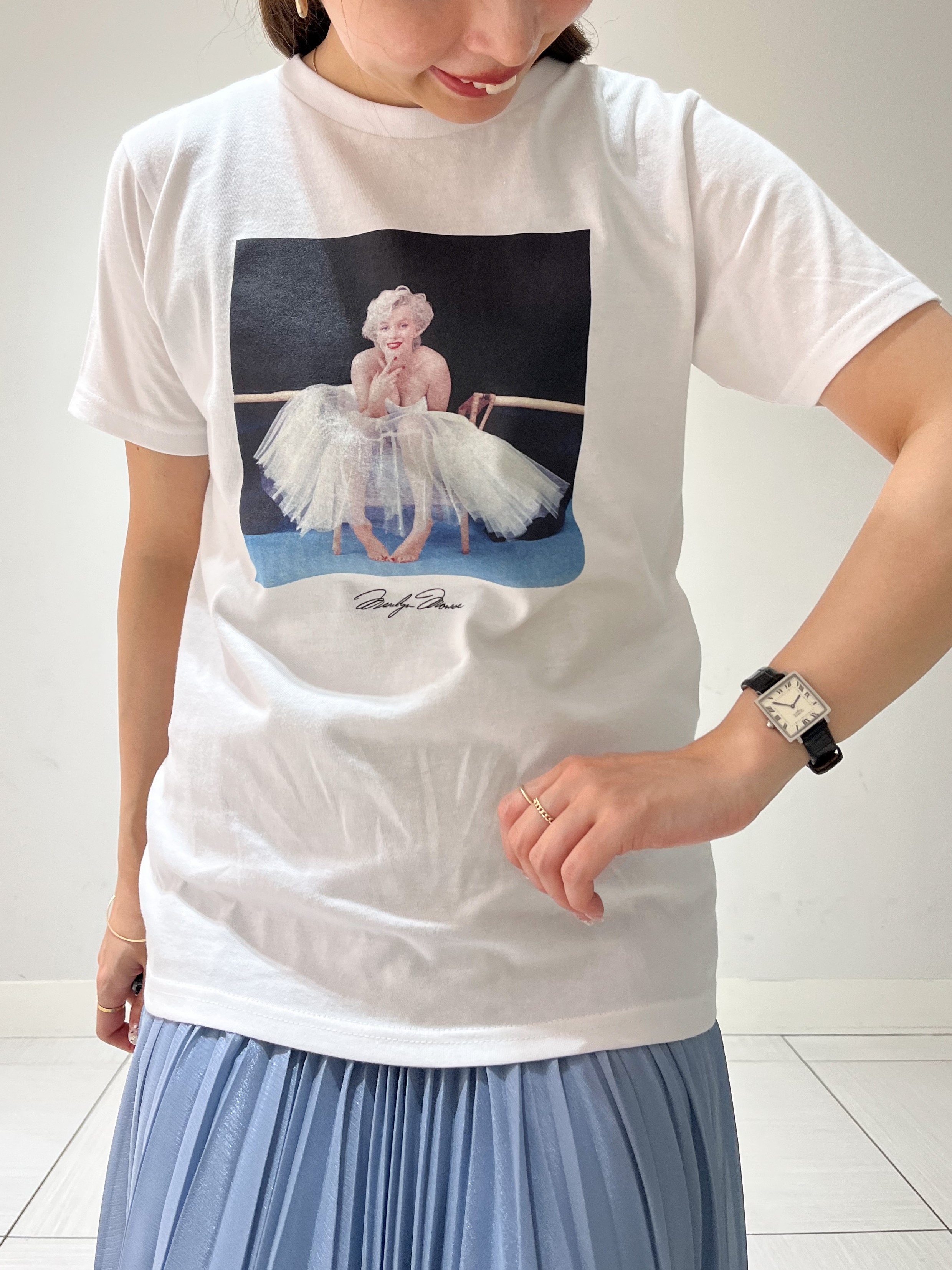 じゅんさんの「DRESSTERIOR｜【別注】マリリンモンロー/カラープリントTシャツ」を使ったコーディネート