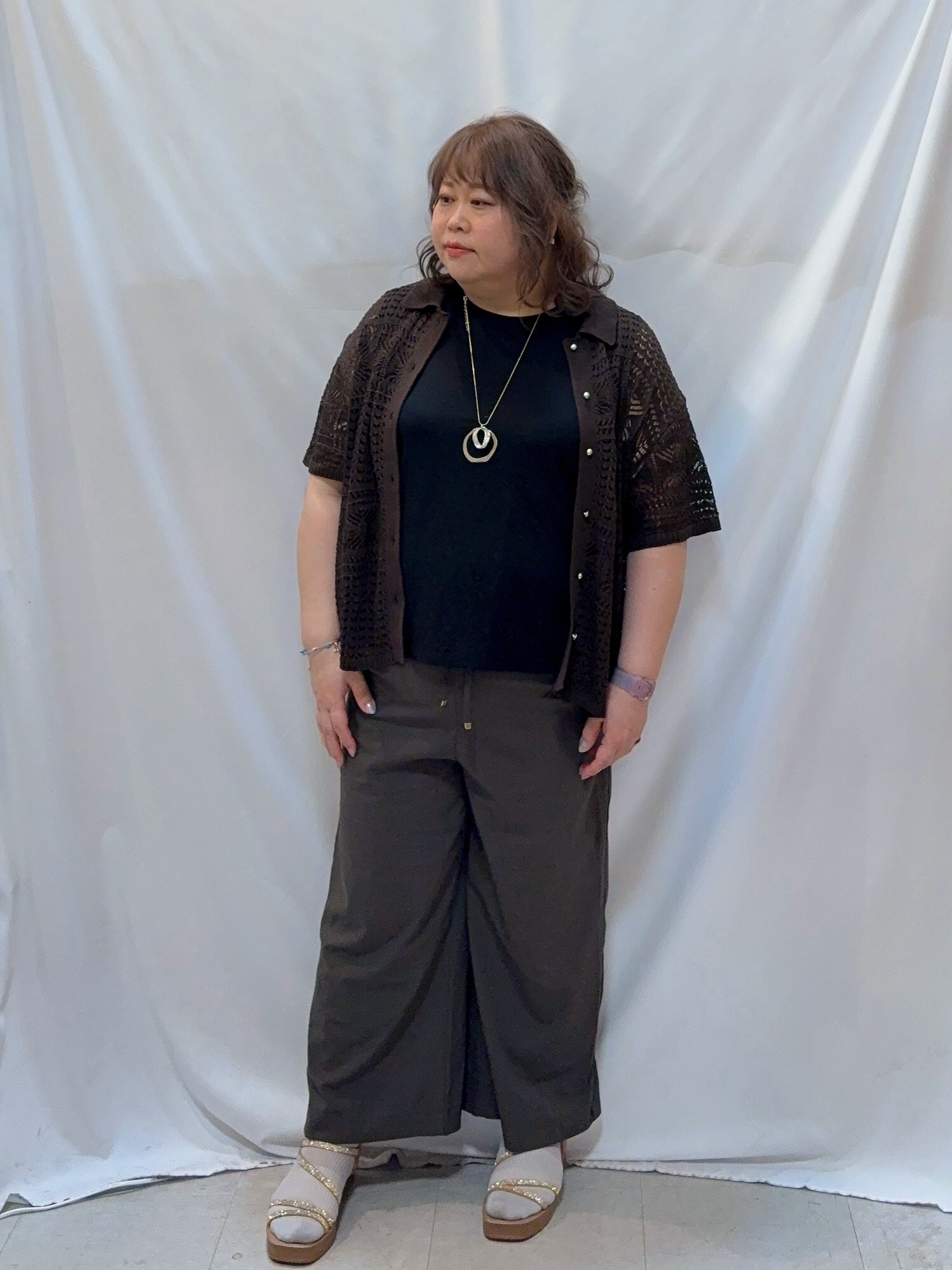kotoさんさんの「SHOO･LA･RUE｜レースニットカーディガン」を使ったコーディネート