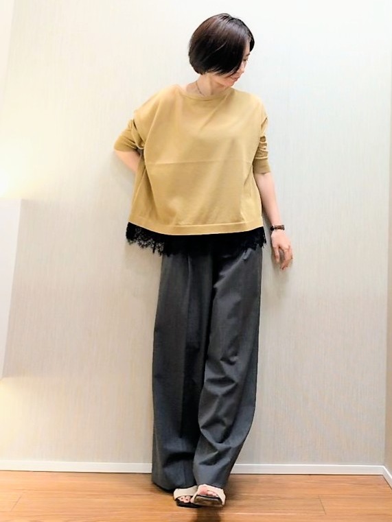 ミズタさんの「UNTITLED｜レースドッキングニットプルオーバー」を使ったコーディネート