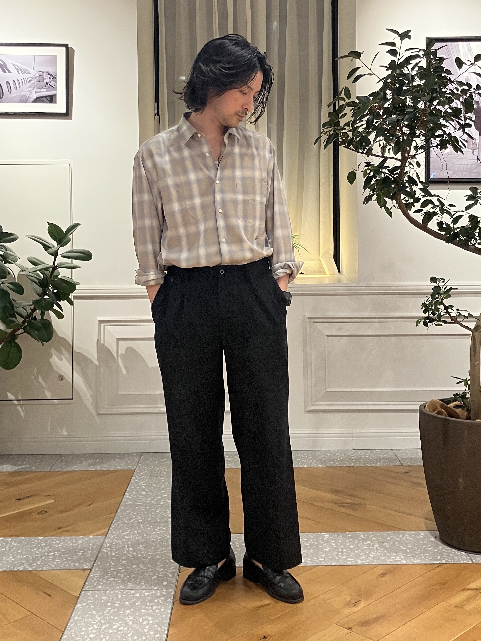 junyaさんの「DRESSTERIOR｜オンブレーチェックシャツ」を使ったコーディネート