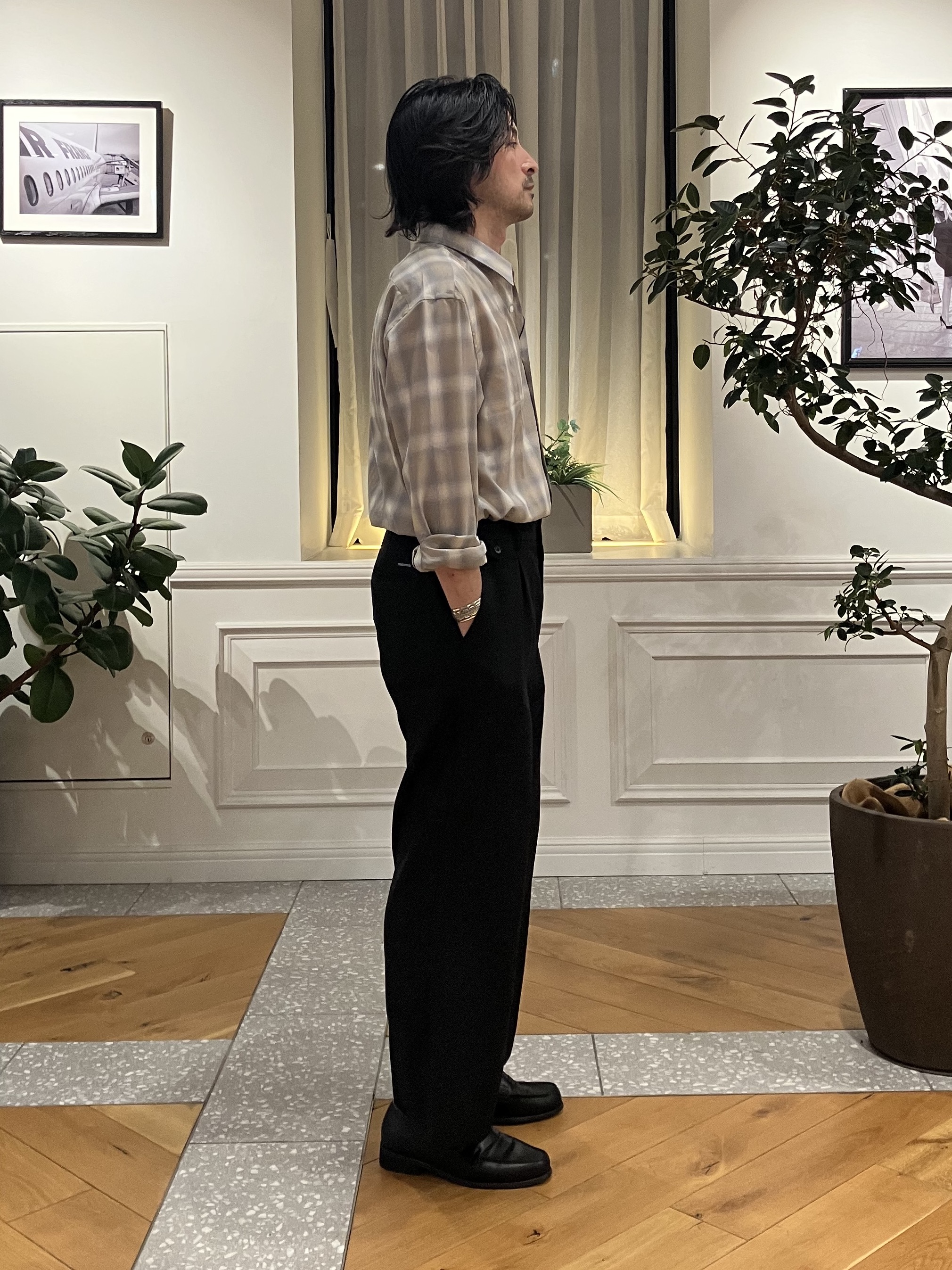junyaさんの「DRESSTERIOR｜オンブレーチェックシャツ」を使ったコーディネート