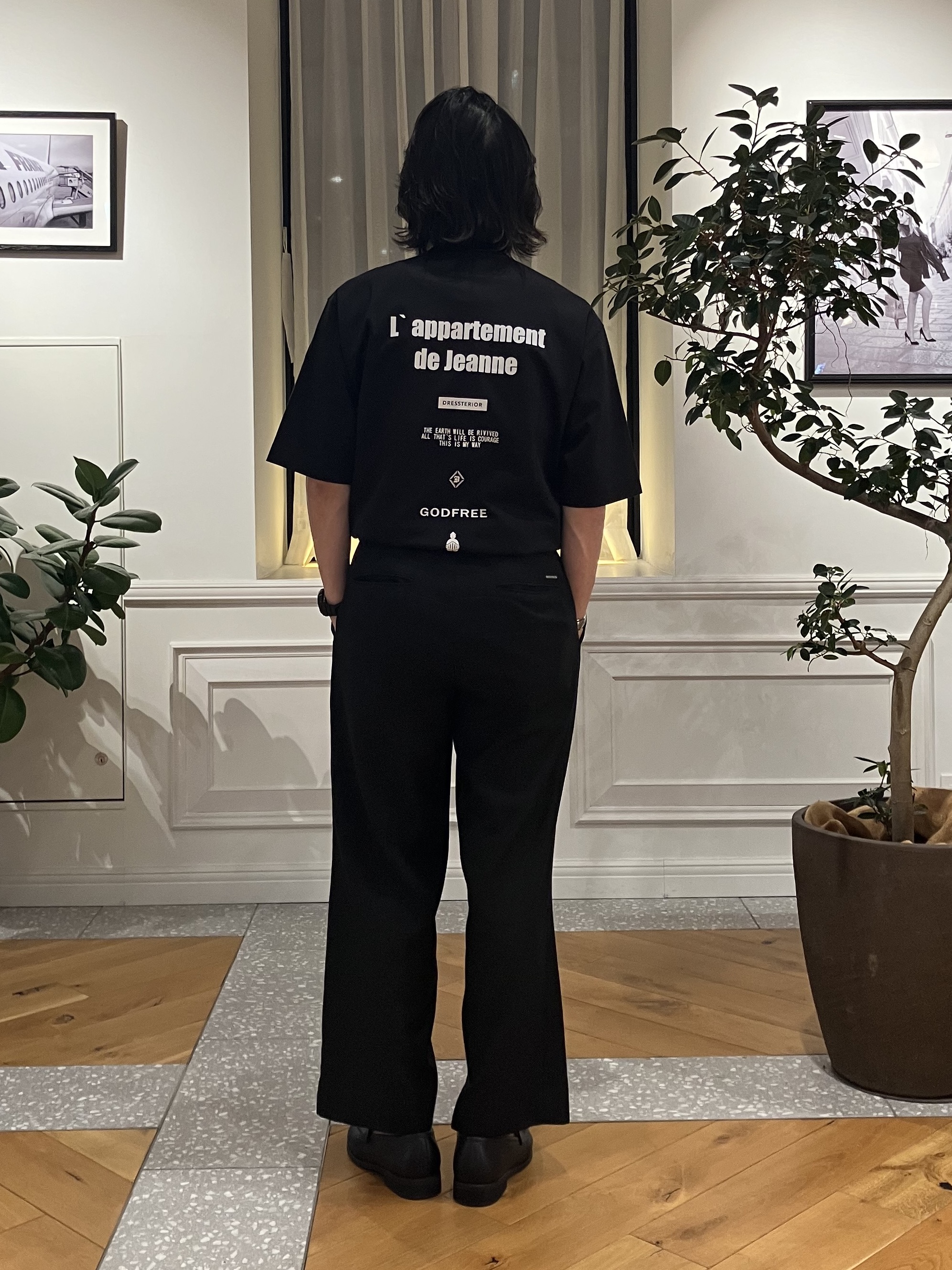 junyaさんの「DRESSTERIOR｜【ウォッシャブル】サイドゴア ワンタックワイドパンツ」を使ったコーディネート