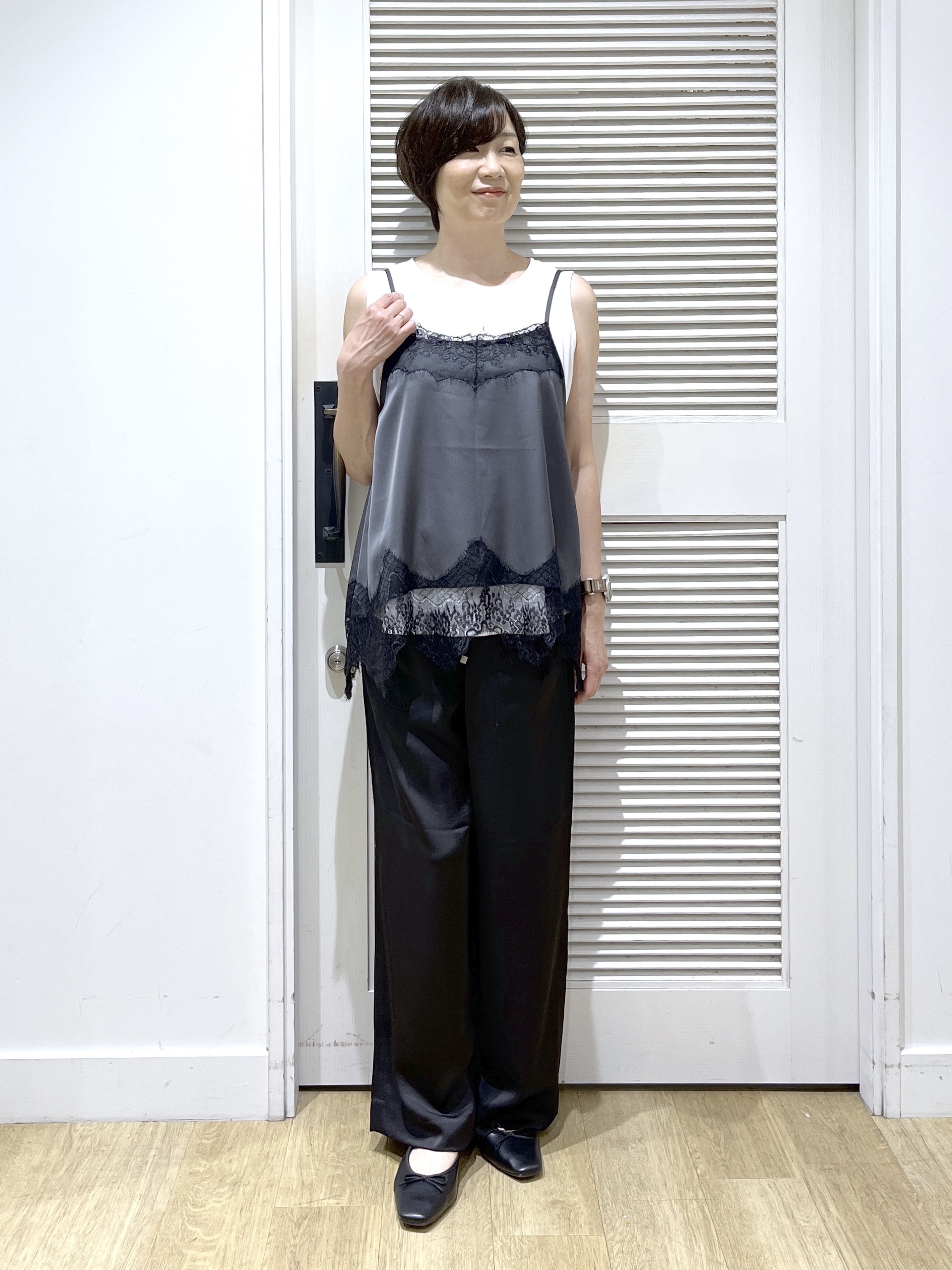 Miyazakiさんの「Dessin｜【洗える】ジョーゼットノースリーブ」を使ったコーディネート