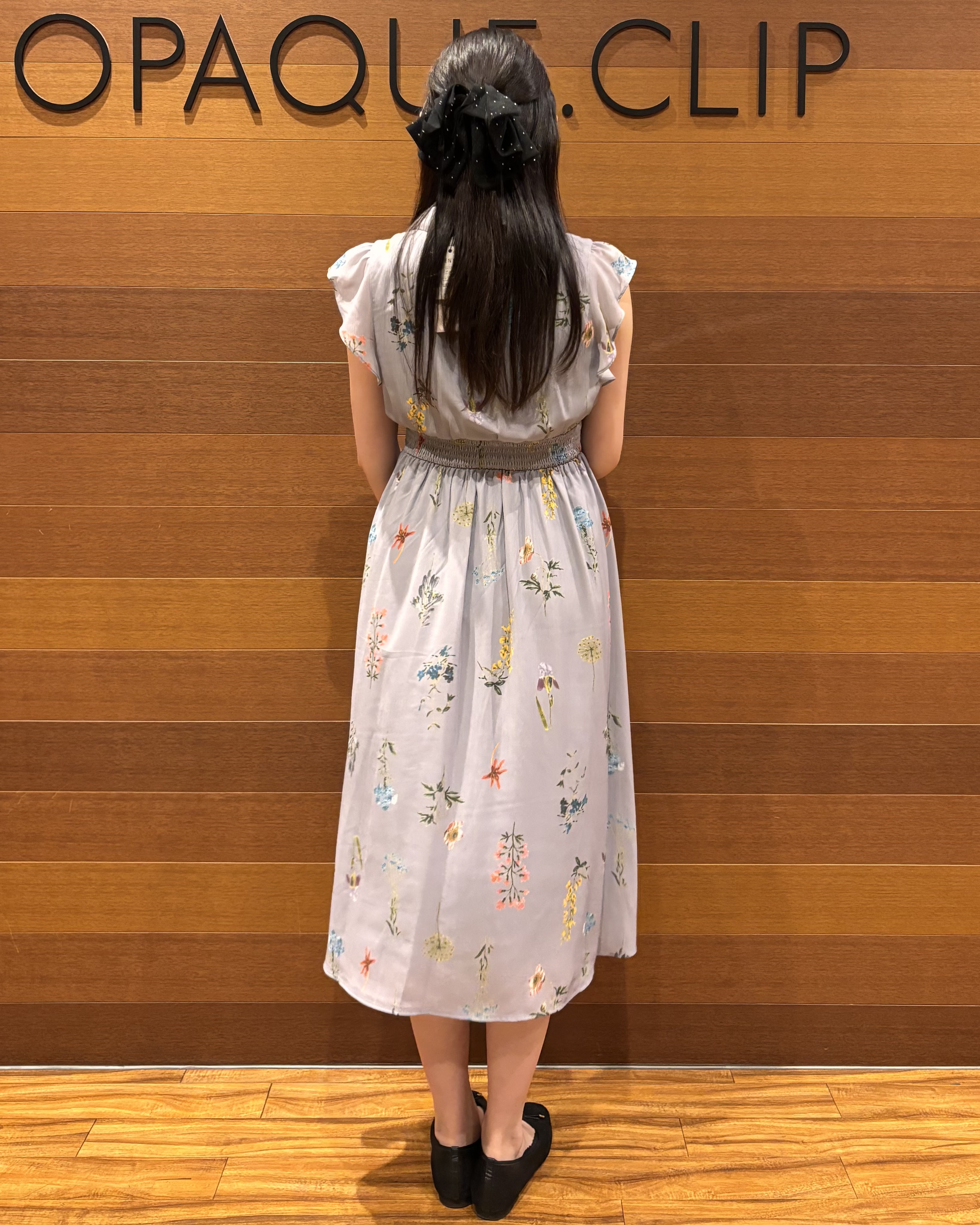 わかなさんの「OPAQUE.CLIP｜【マツコの知らない世界で紹介】ボタニカルフレアワンピース《洗濯機OK》」を使ったコーディネート