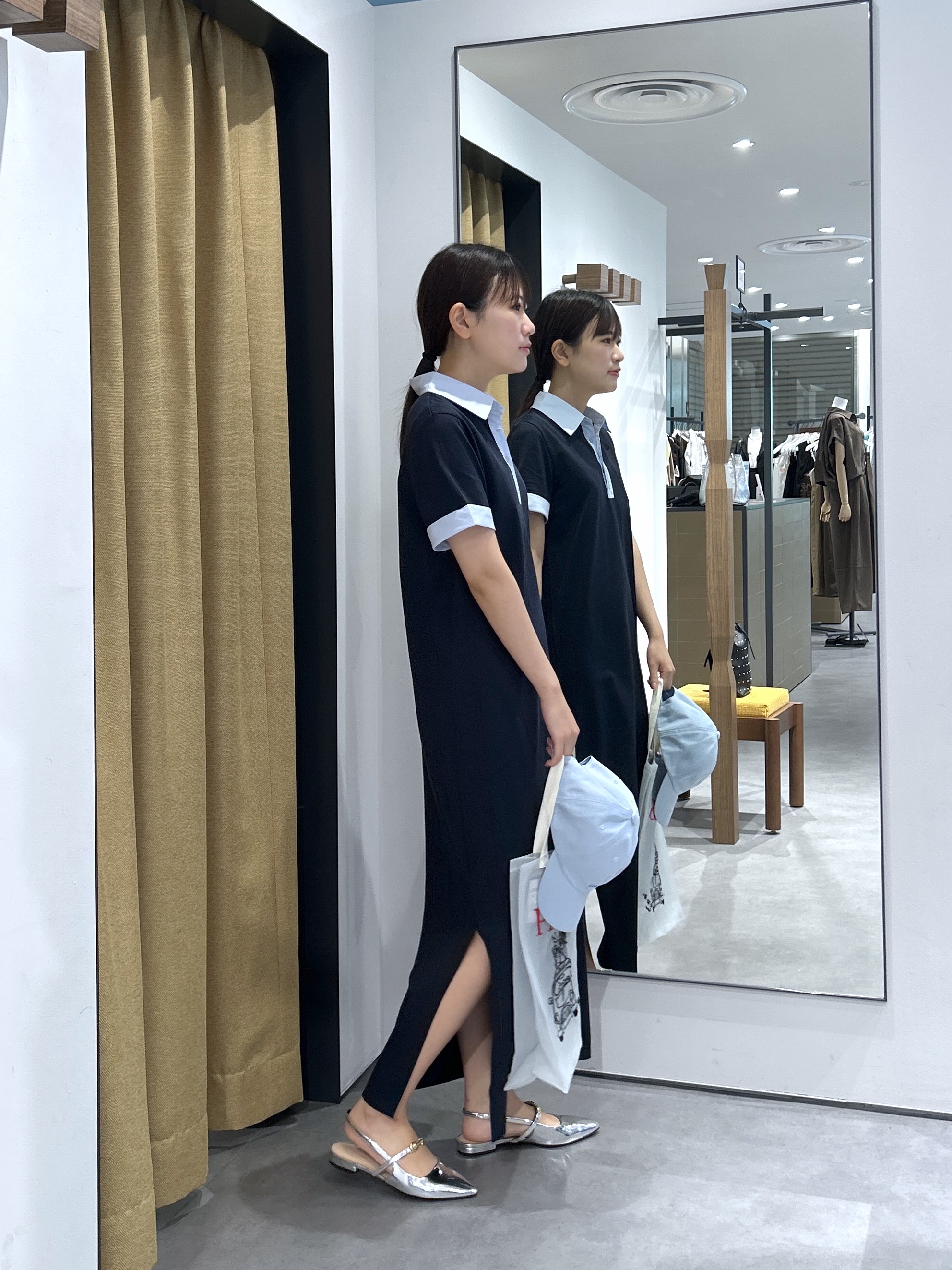 Renoさんの「INDIVI｜ポロ衿カットソーワンピ―ス」を使ったコーディネート