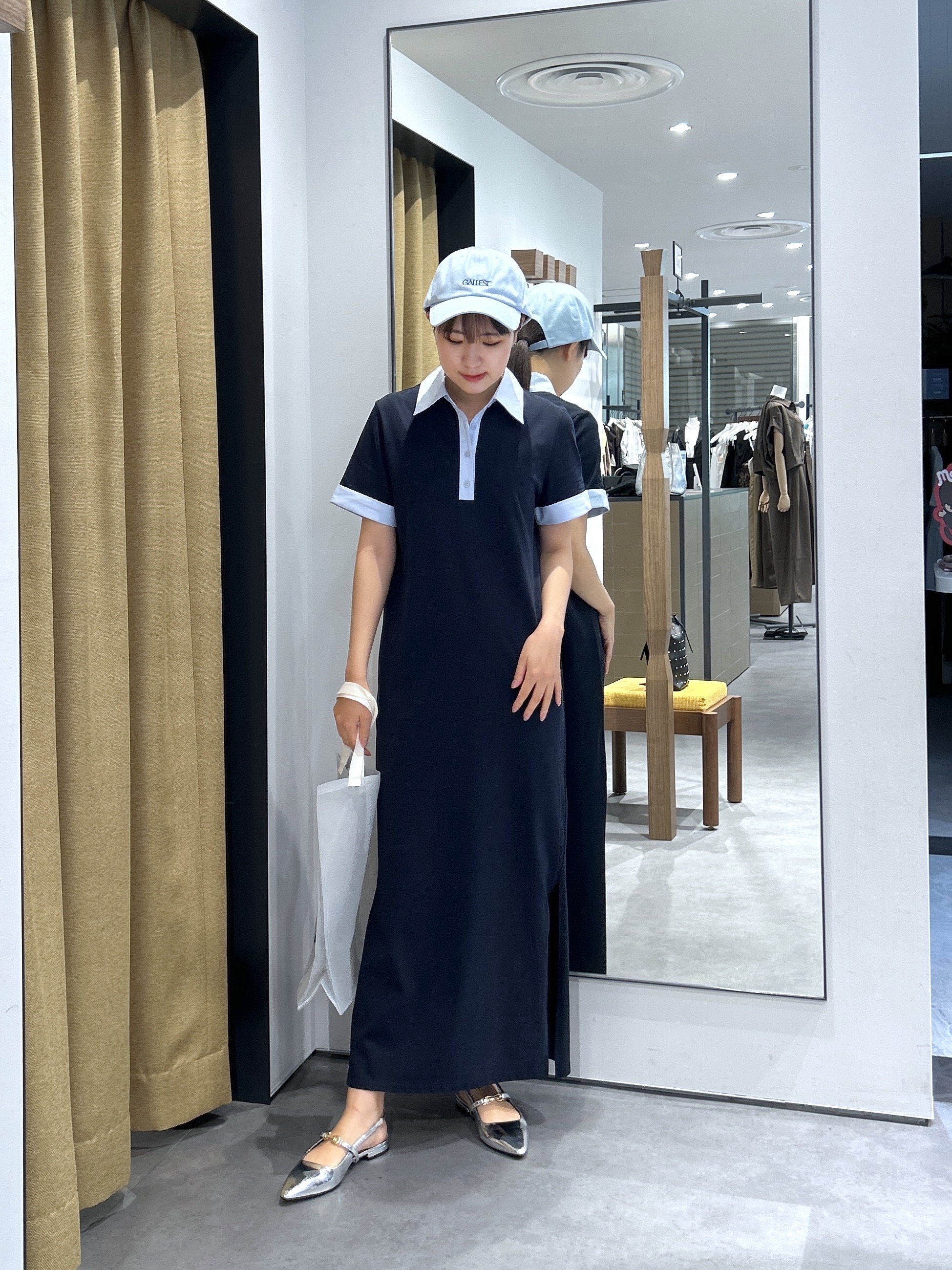 Renoさんの「INDIVI｜ポロ衿カットソーワンピ―ス」を使ったコーディネート