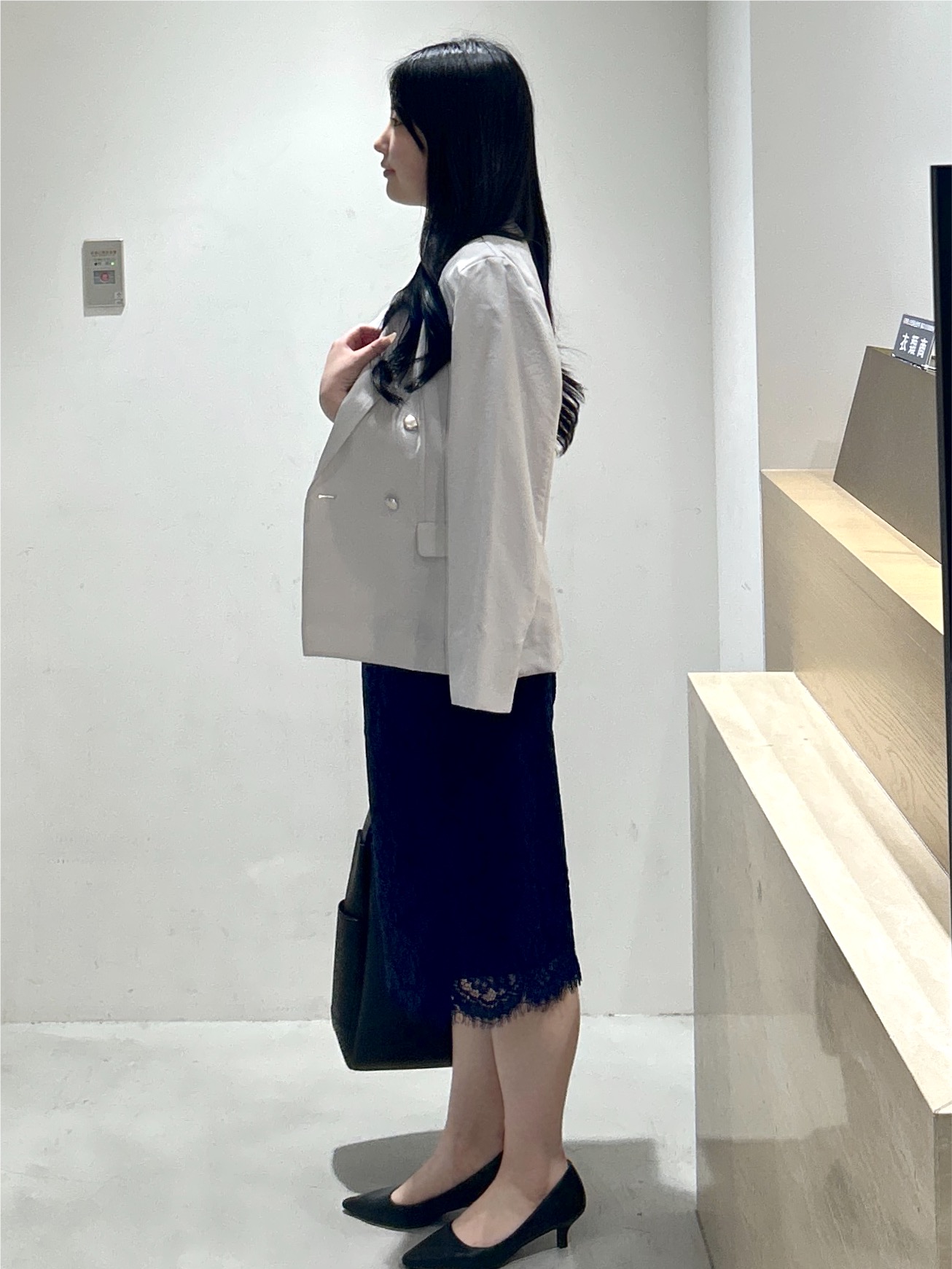 sayaさんの「OPAQUE.CLIP｜《再入荷》ダブルブレストテーラードジャケット【接触冷感／吸水速乾／イージーアイロン／防シワ／洗濯機O」を使ったコーディネート