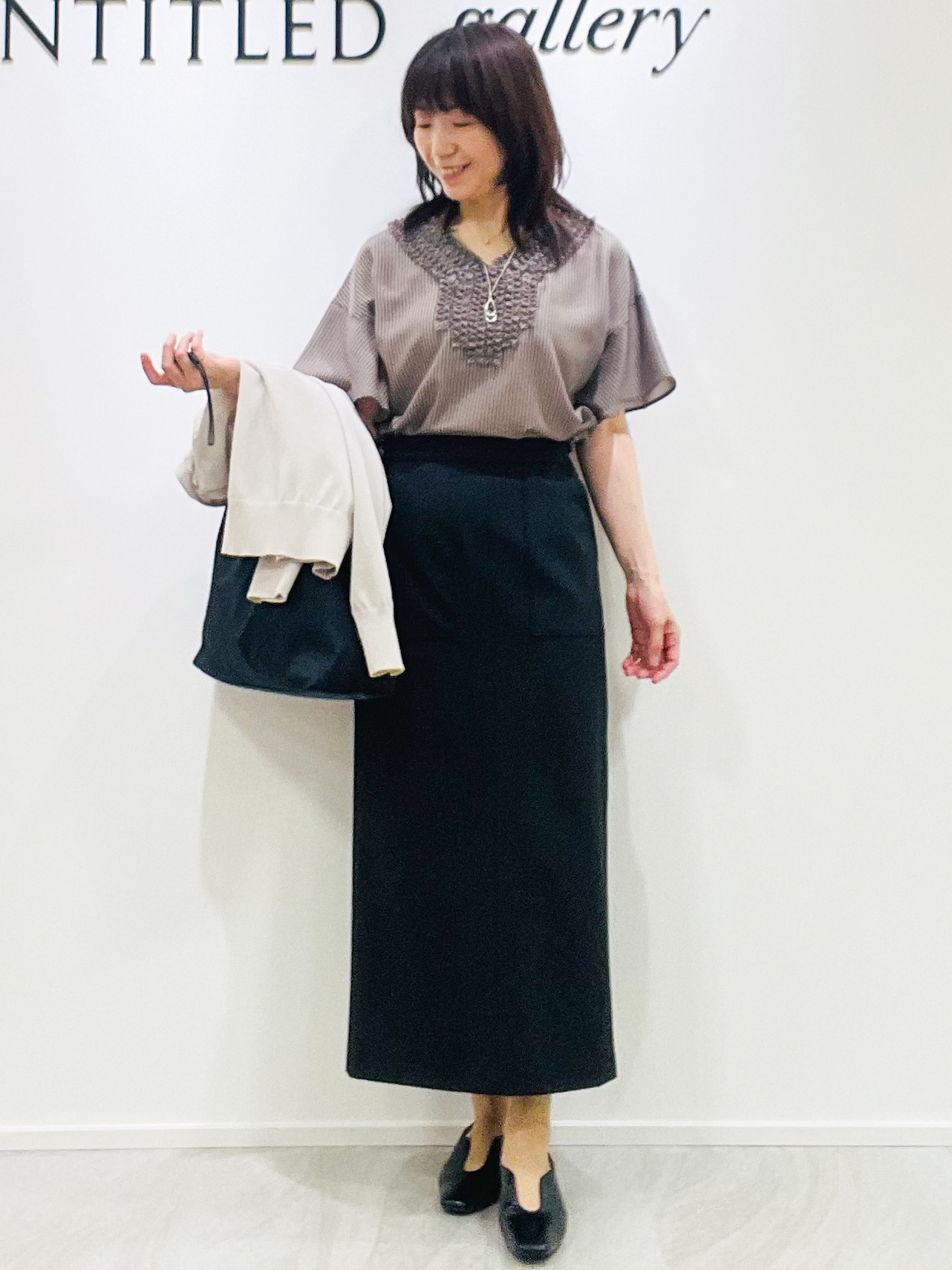めいさんの「UNTITLED｜【アンサンブル可/日除け・冷房対策】シアーレーヨンZIPカーディガン」を使ったコーディネート