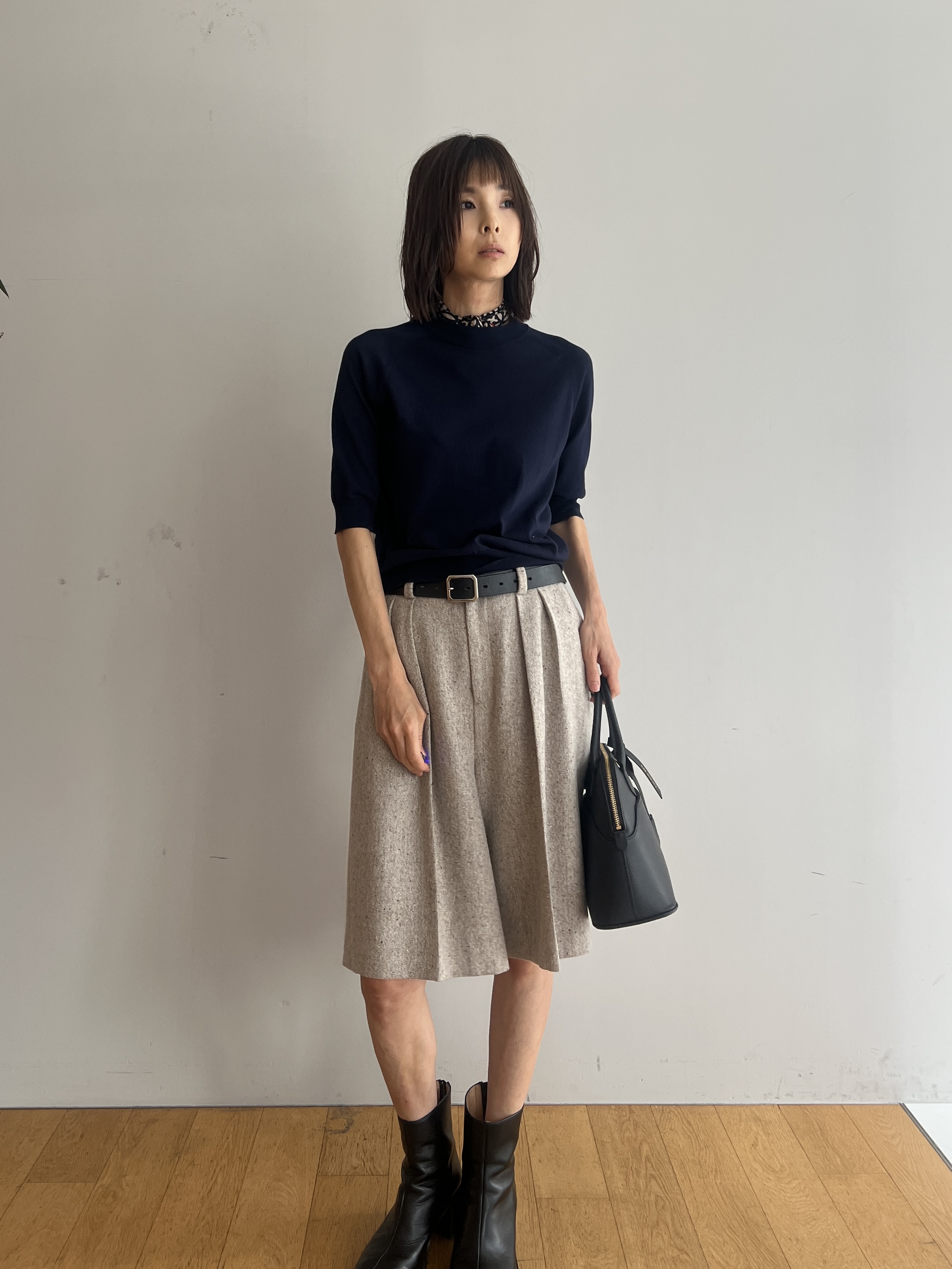 misaさんの「DRESSTERIOR｜【ウォッシャブル】コットンシルクハーフスリーブニット」を使ったコーディネート