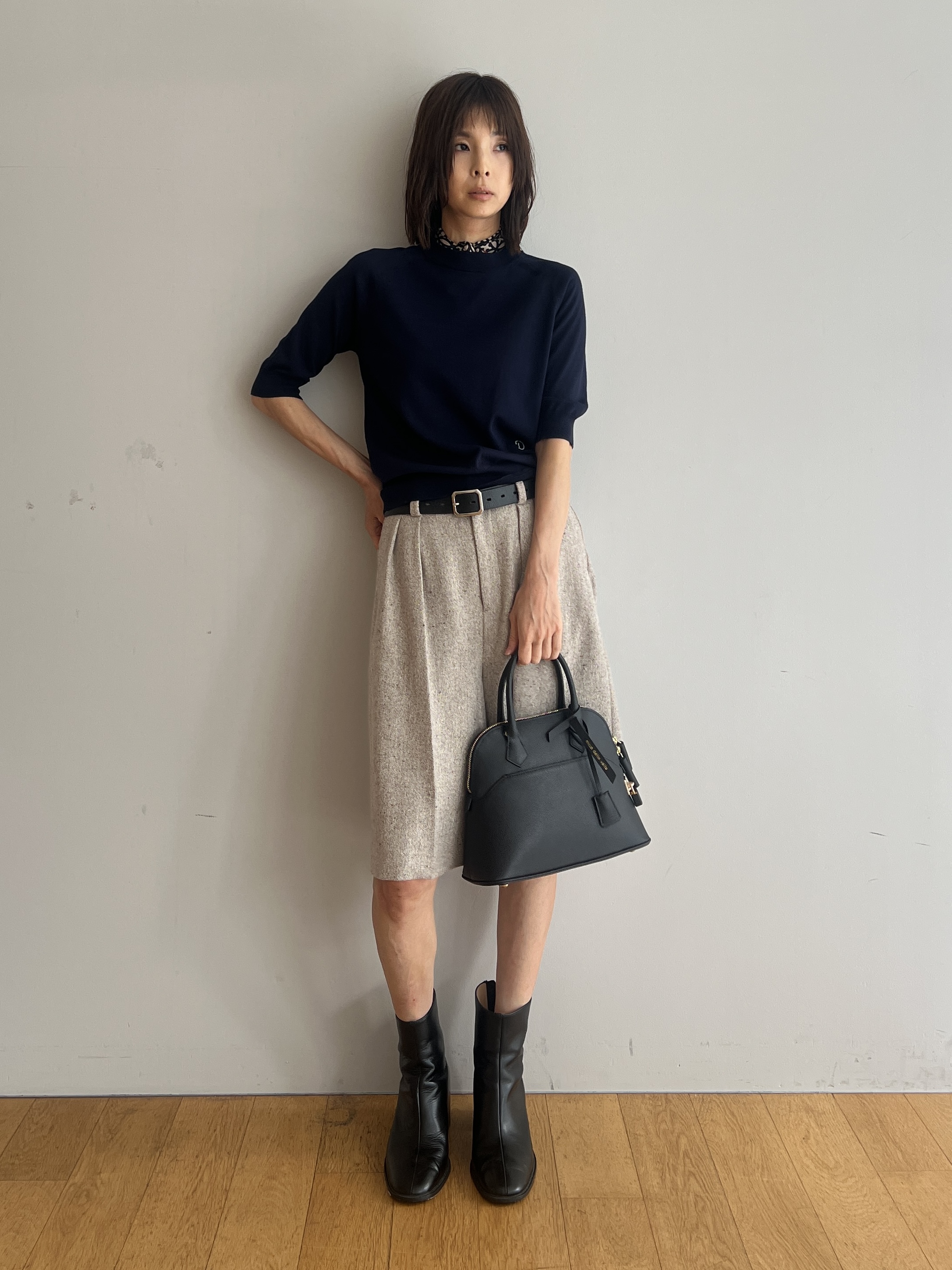 misaさんの「DRESSTERIOR｜【ウォッシャブル】コットンシルクハーフスリーブニット」を使ったコーディネート