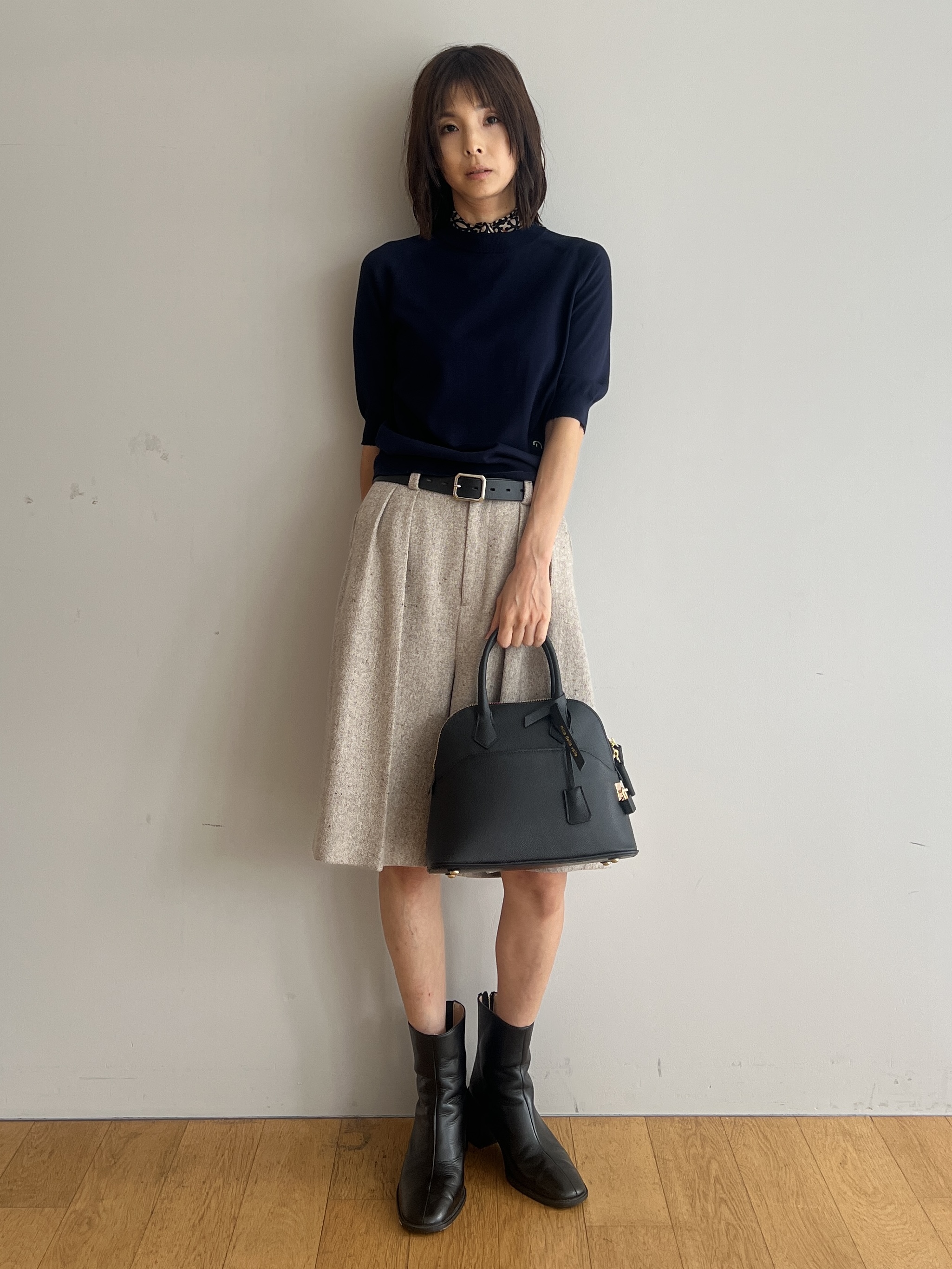 misaさんの「DRESSTERIOR｜【ウォッシャブル】コットンシルクハーフスリーブニット」を使ったコーディネート