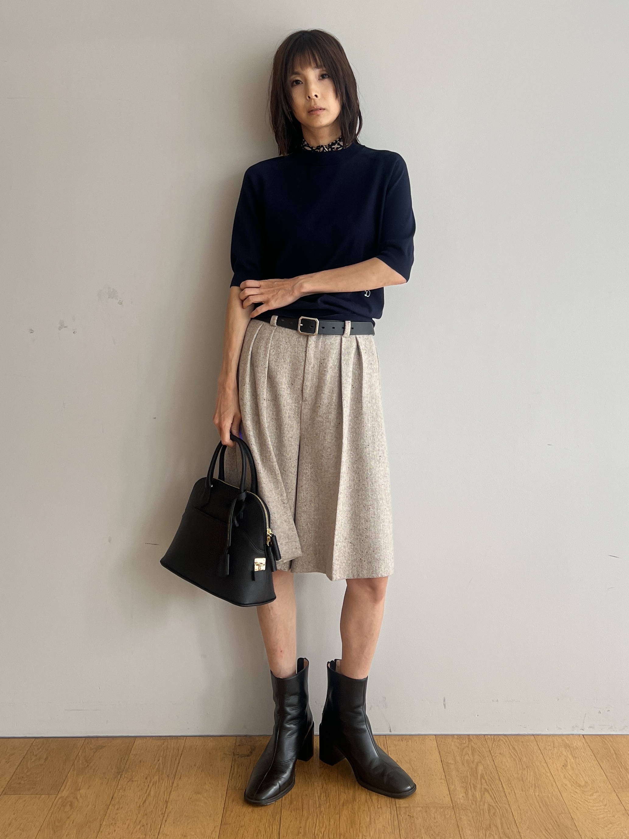misaさんの「DRESSTERIOR｜【ウォッシャブル】コットンシルクハーフスリーブニット」を使ったコーディネート
