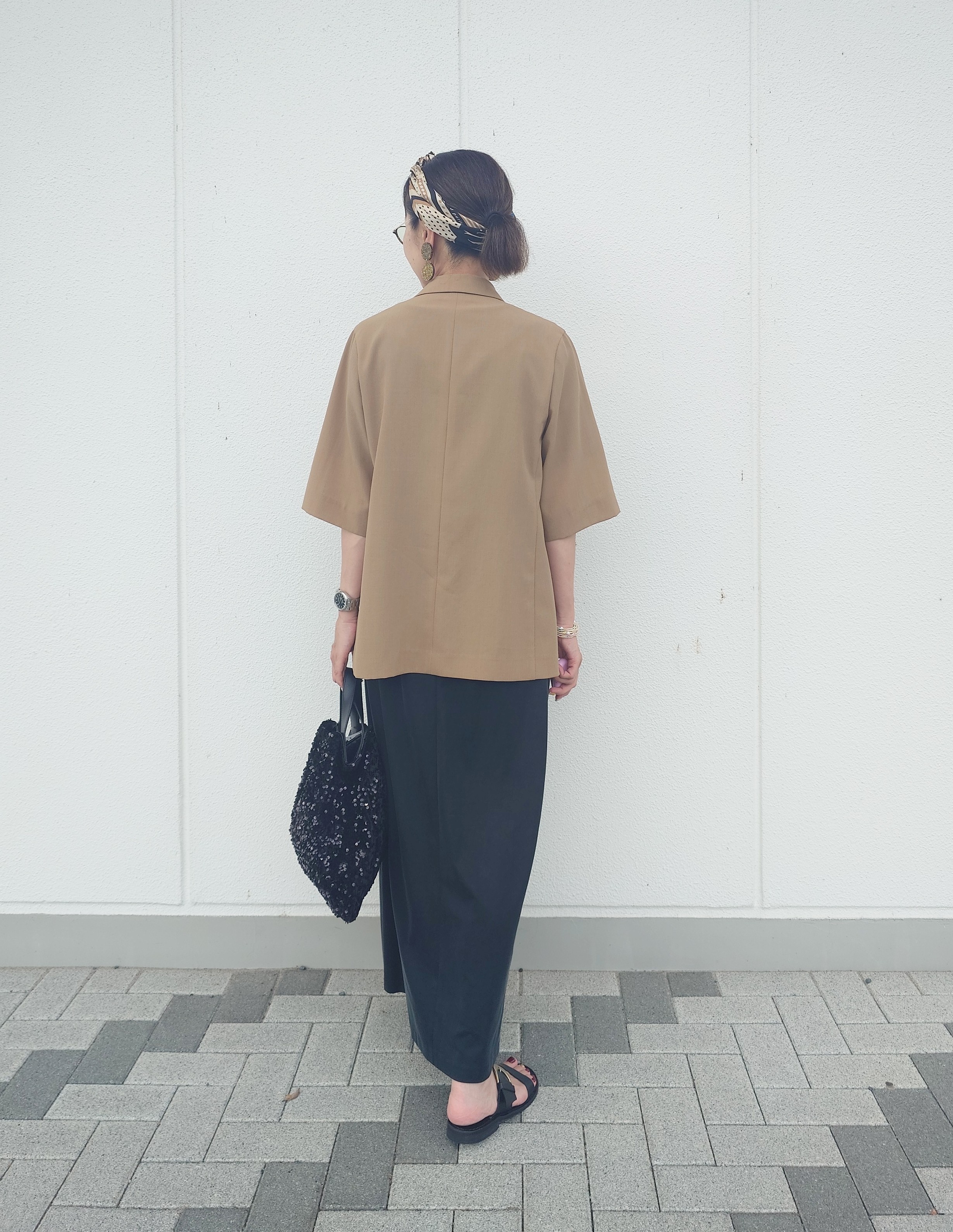 MUTSUKOさんの「UNTITLED｜【セットアップ可/UVカット/通気性】エアリークール半袖ジャケット」を使ったコーディネート