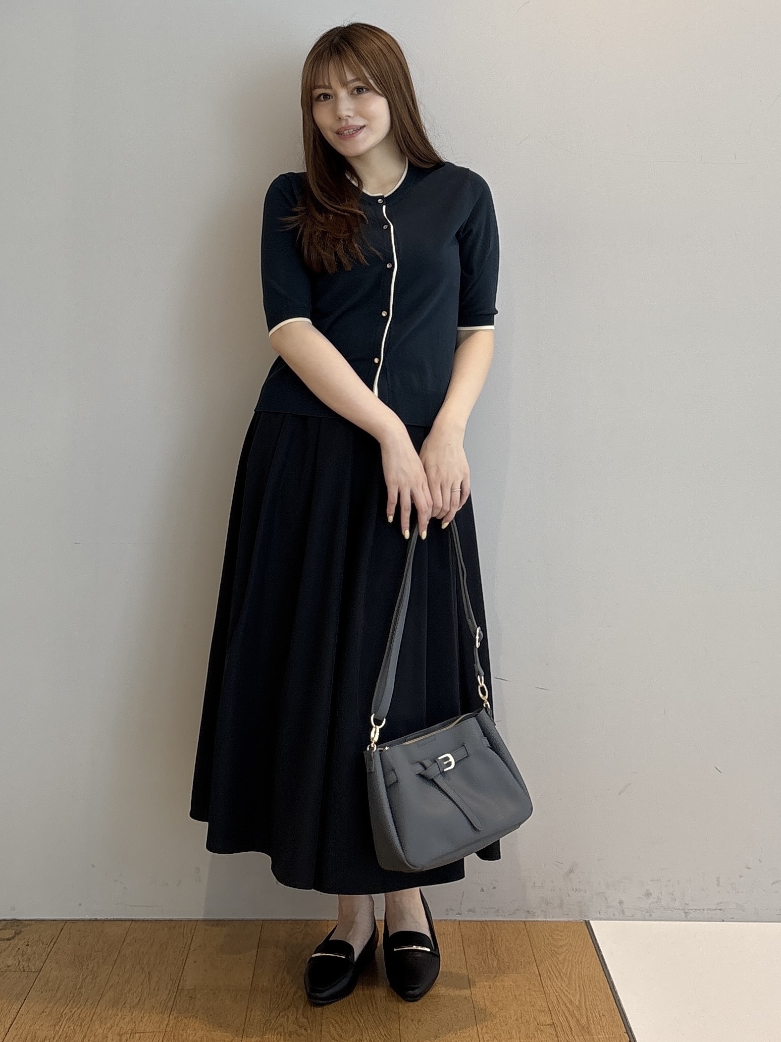 sayaさんの「grove｜レイヤード風ハーフスリーブカーディガン」を使ったコーディネート