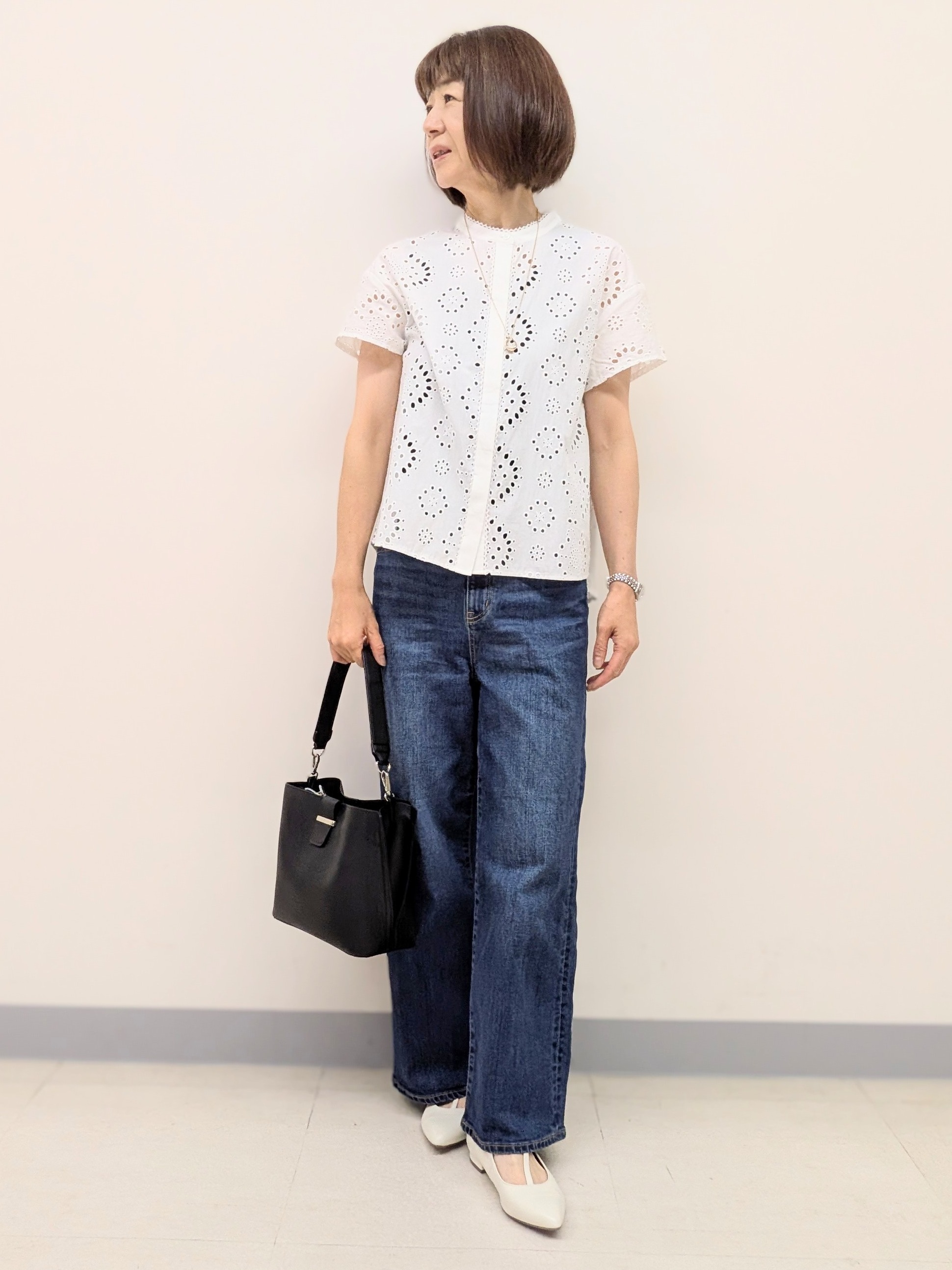 Ariさんの「Reflect｜【通勤◎】カットワーク刺繍レース シャツブラウス」を使ったコーディネート