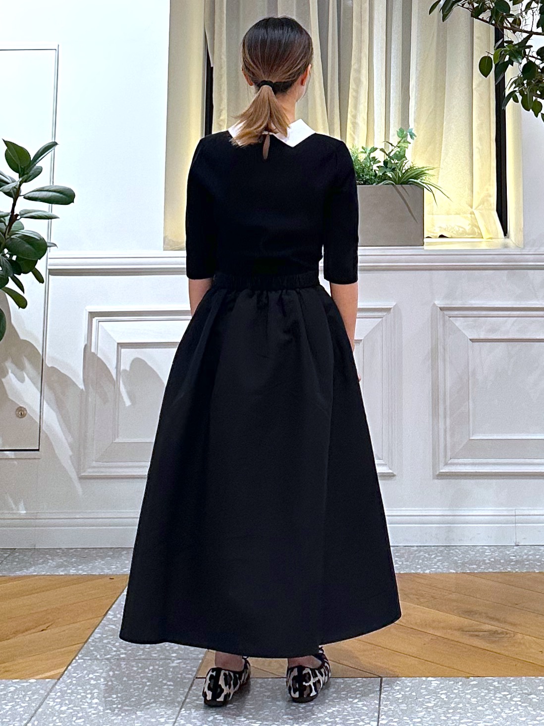 なべこさんの「DRESSTERIOR｜バイカラーニットコンビワンピース」を使ったコーディネート