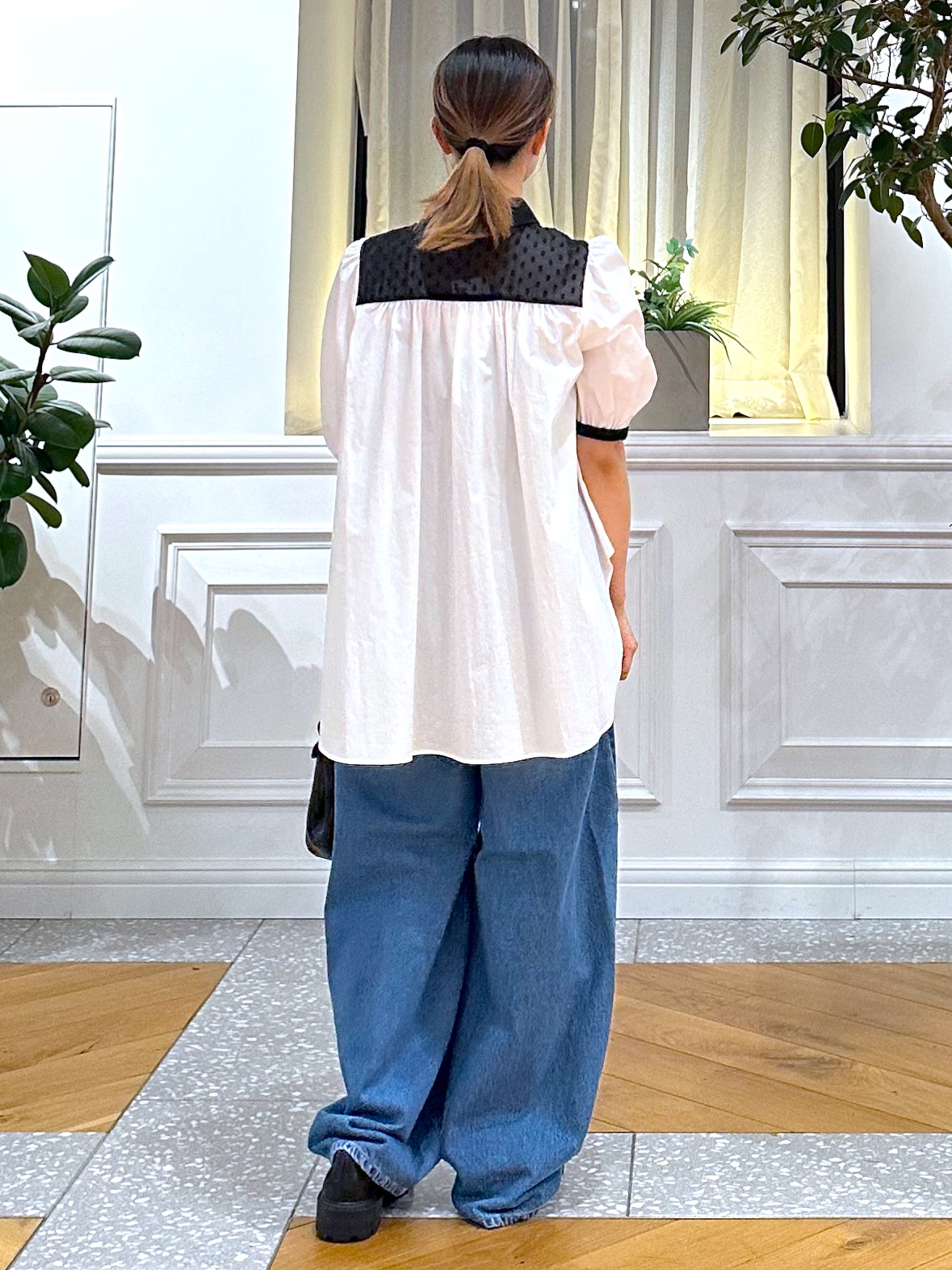 なべこさんの「DRESSTERIOR｜【着映え】パフスリーブ ブザムブラウス」を使ったコーディネート