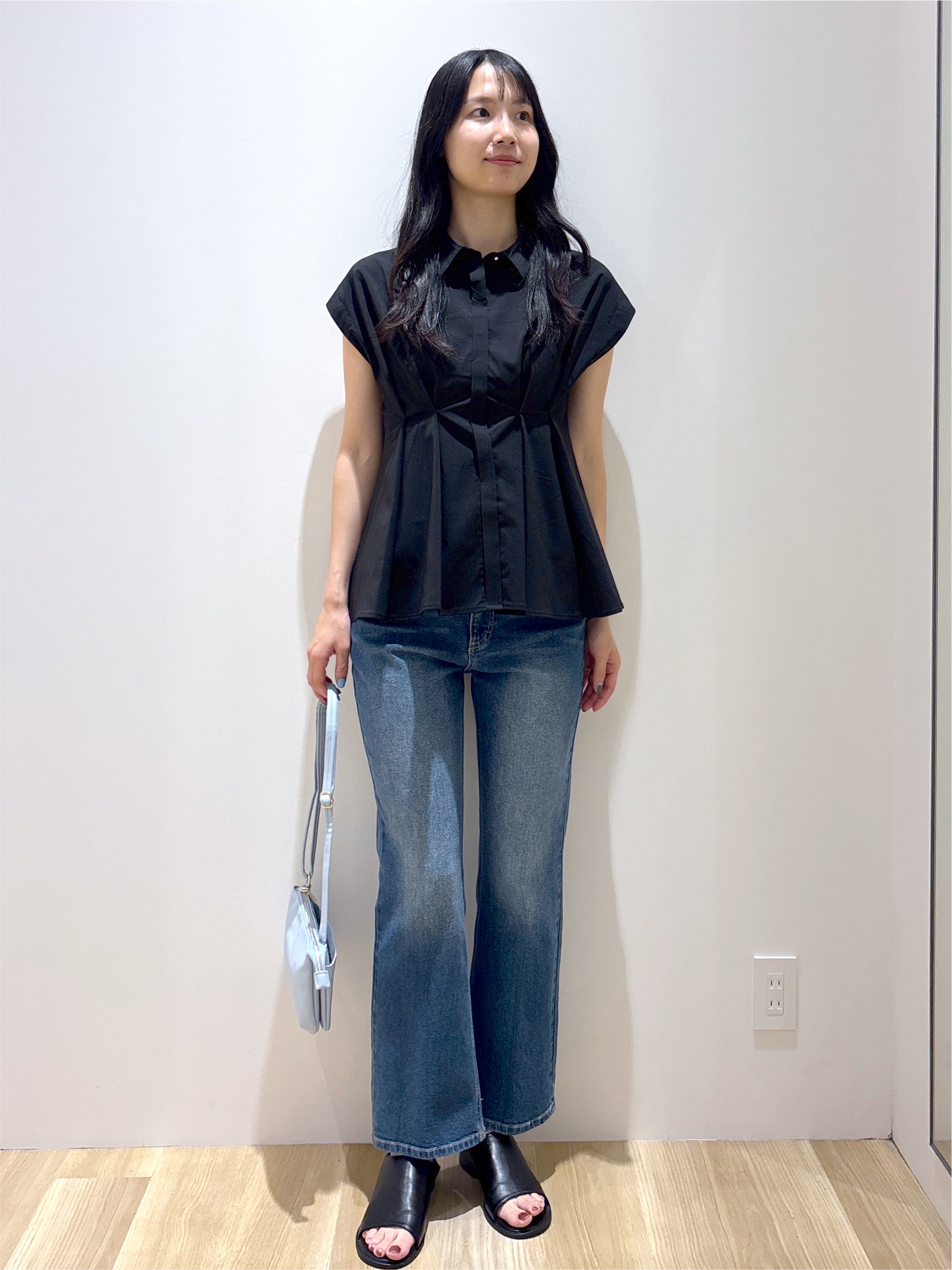 sachikoさんの「OPAQUE.CLIP｜タックペプラムブラウス【洗濯機OK】」を使ったコーディネート