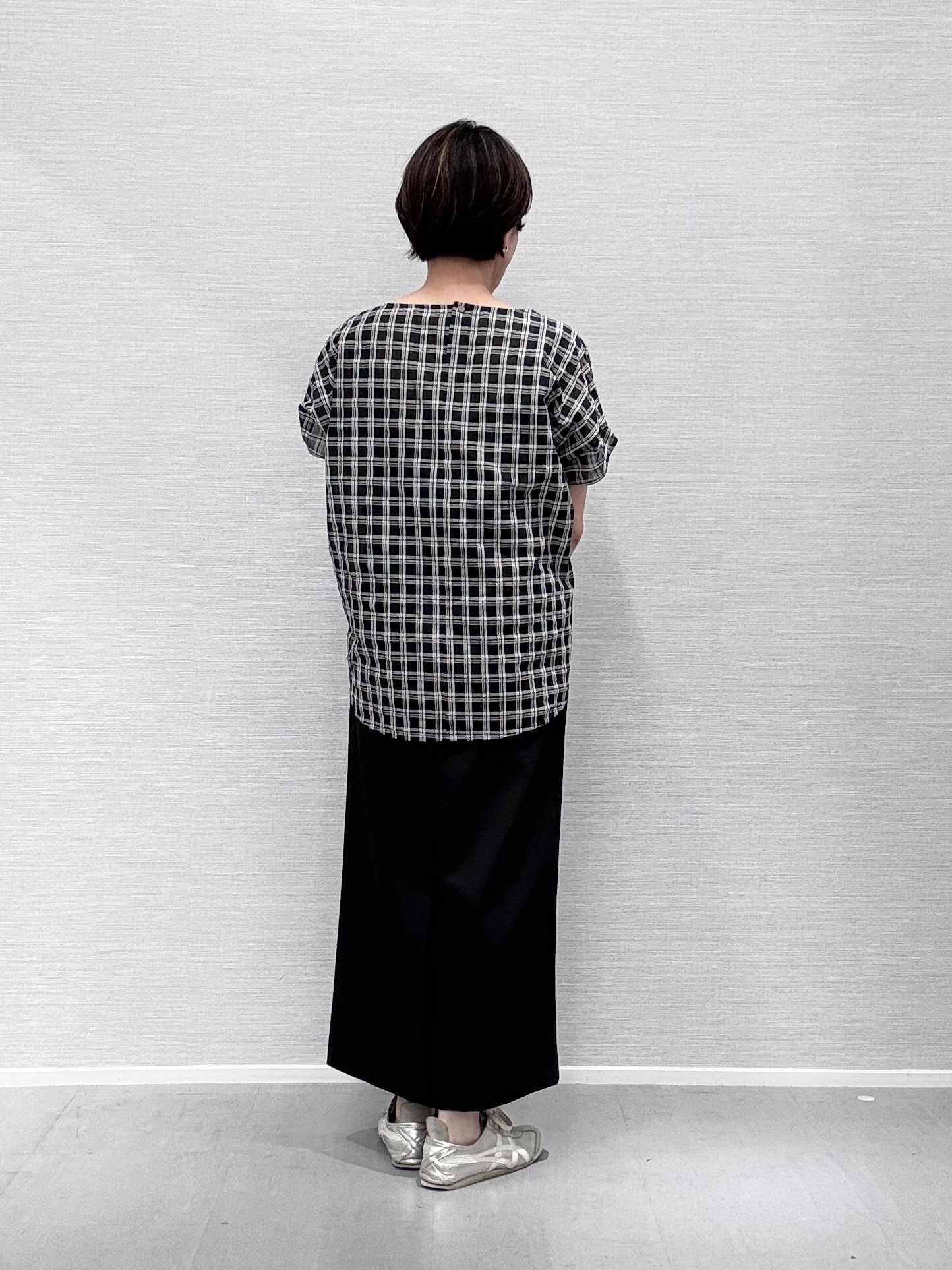Yukoさんの「UNTITLED｜シアーチェックブラウス」を使ったコーディネート