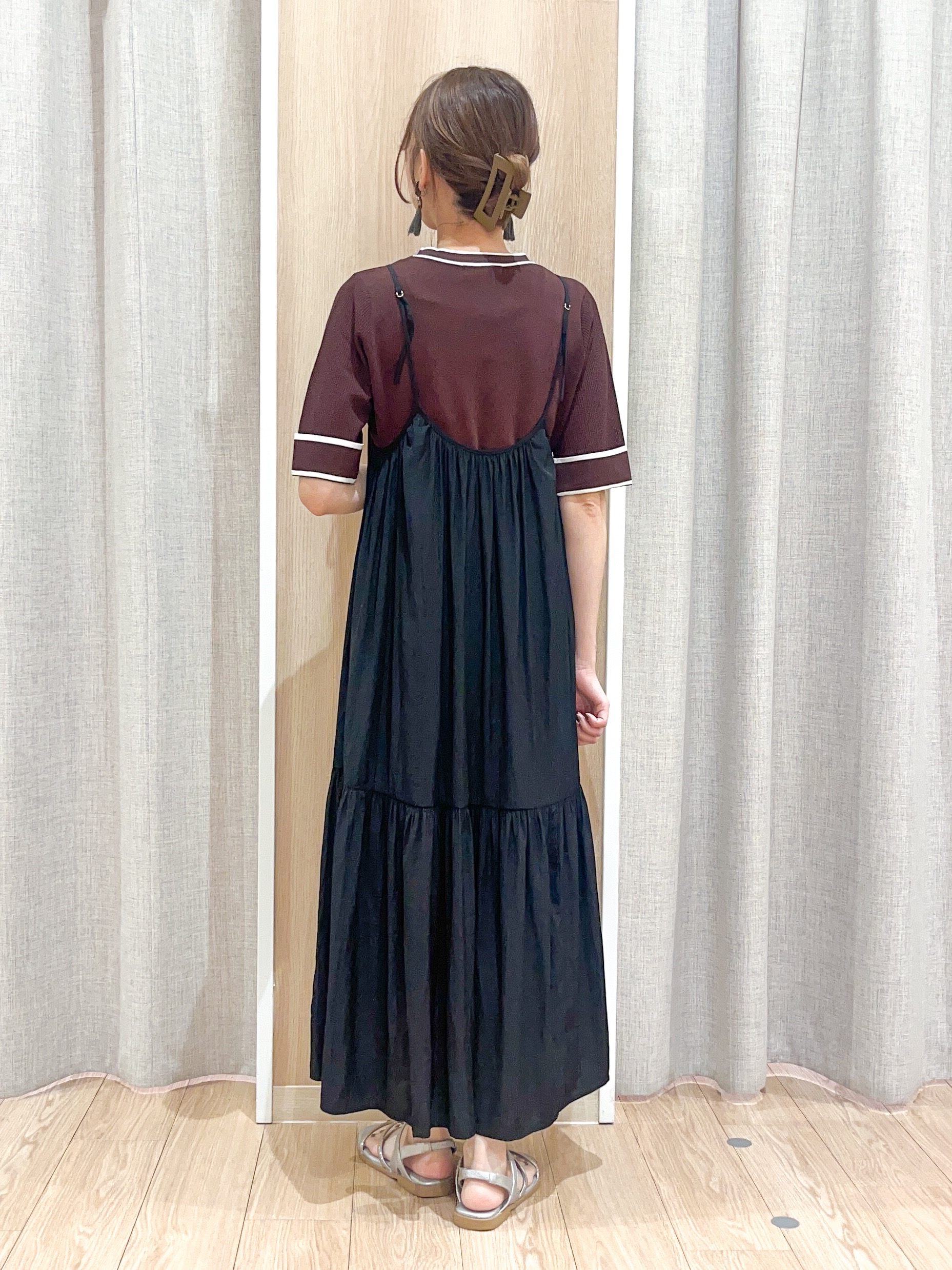 みーちゃんさんの「grove｜新色追加！【シリーズ累計36万枚/名品ニット】やわらかドライタッチ 袖メッシュ編みニット」を使ったコーディネート