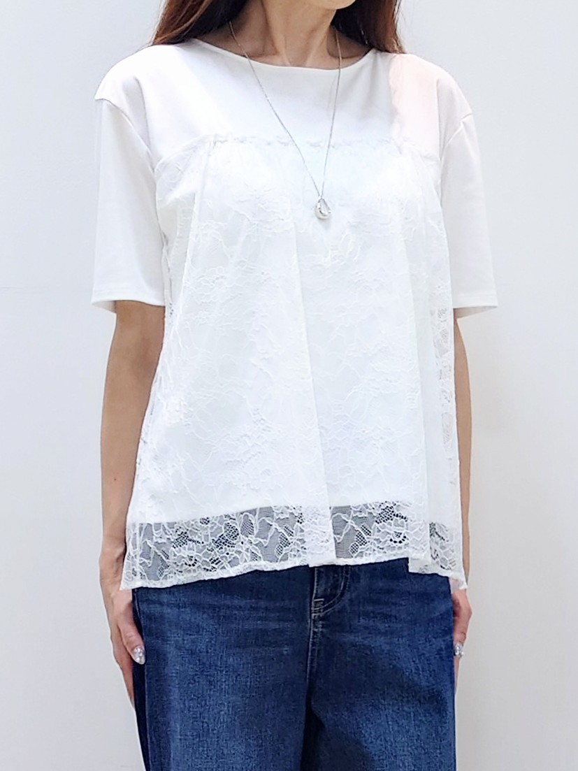 yoshiさんの「Reflect｜【UVカット／接触冷感／手洗い可】ラッセルレースプルオーバー」を使ったコーディネート